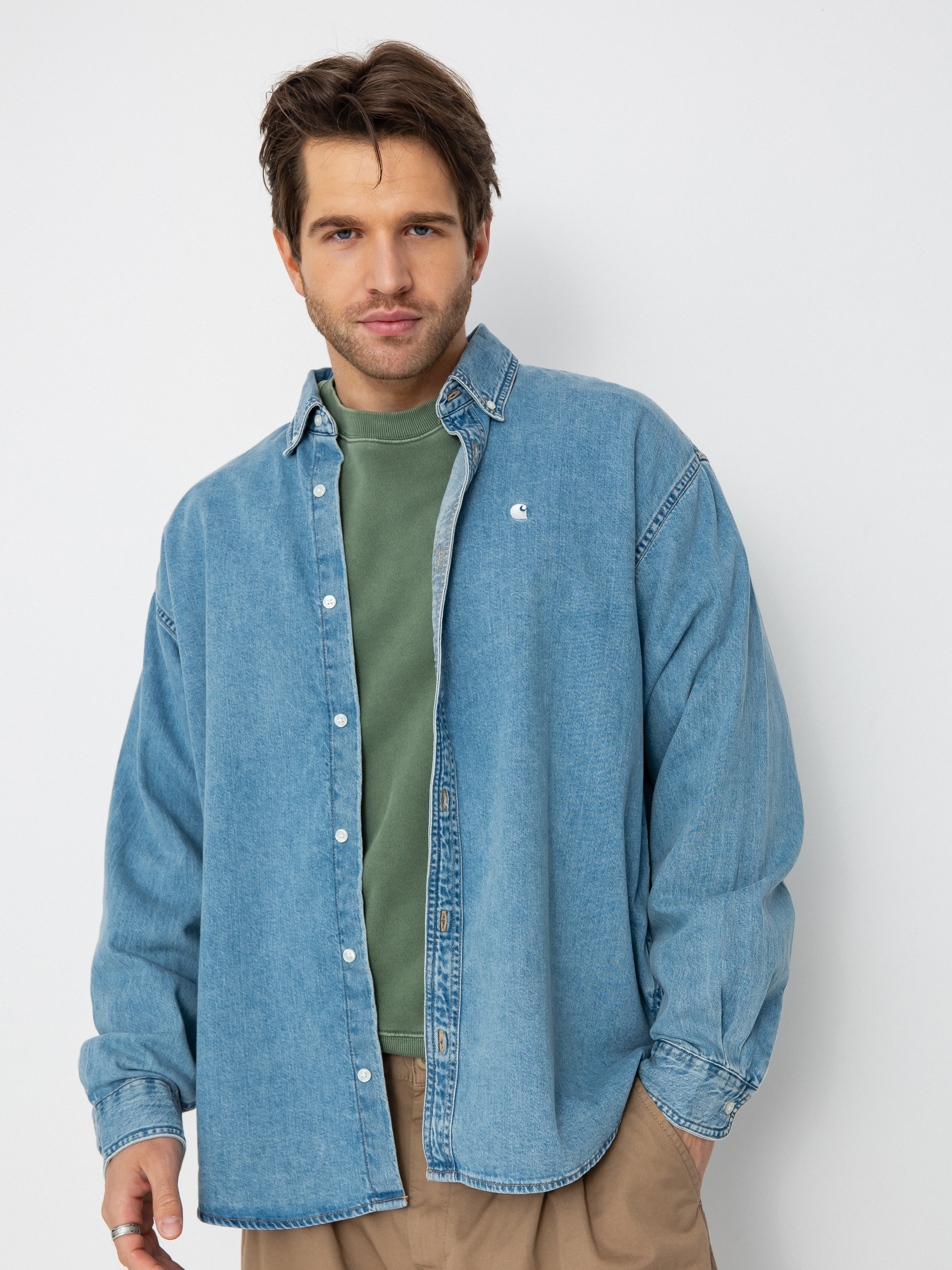 Tシャツ・カットソー Carhartt Carhartt Wip SS Lucas Shirt (I0345750106 BLUE) S/S Lucas Shirt Blue I034575 – Capsule