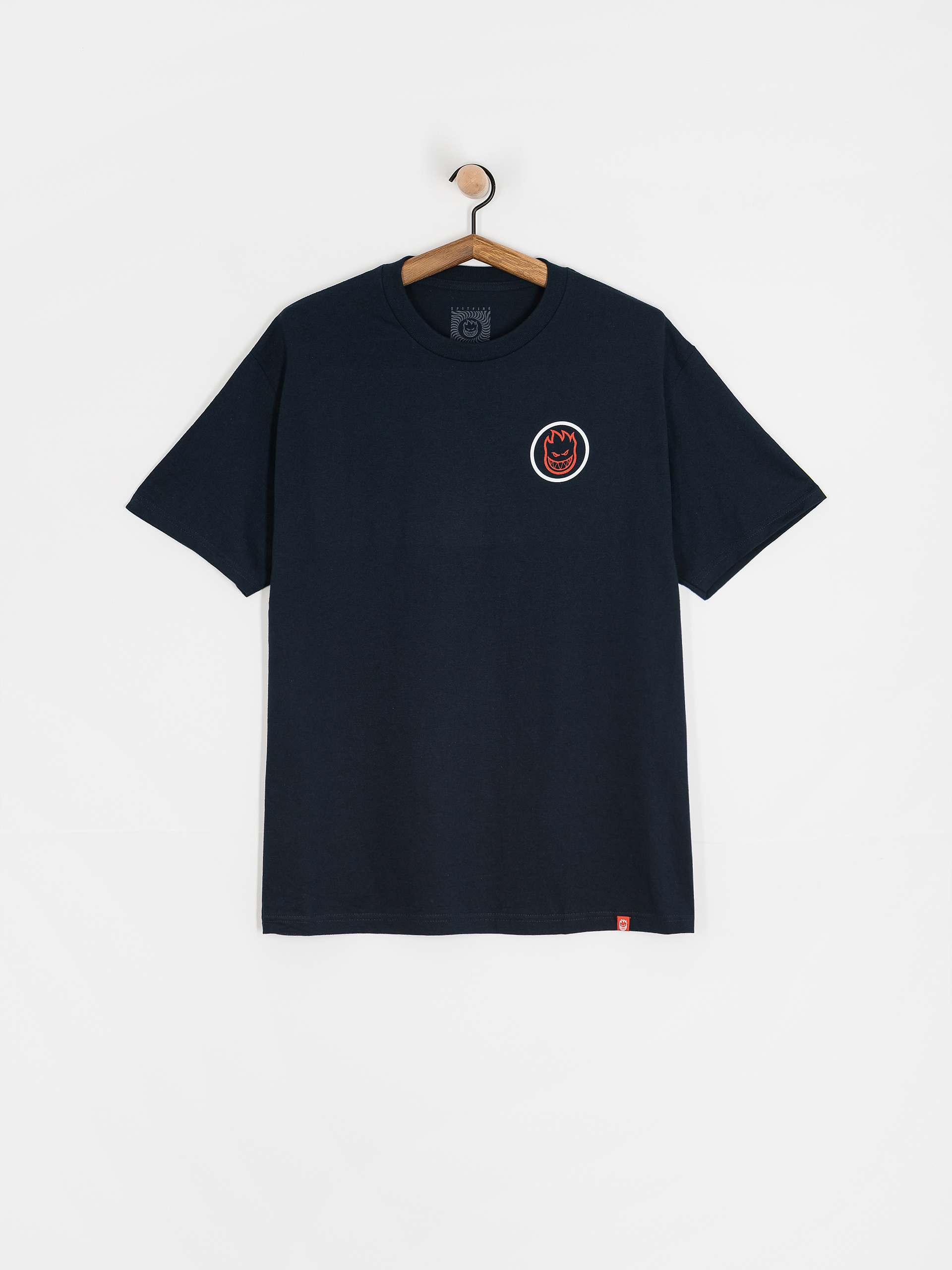 Spitfire Classic Swirl Overlay T-Shirt (true navy w/white&red prints)