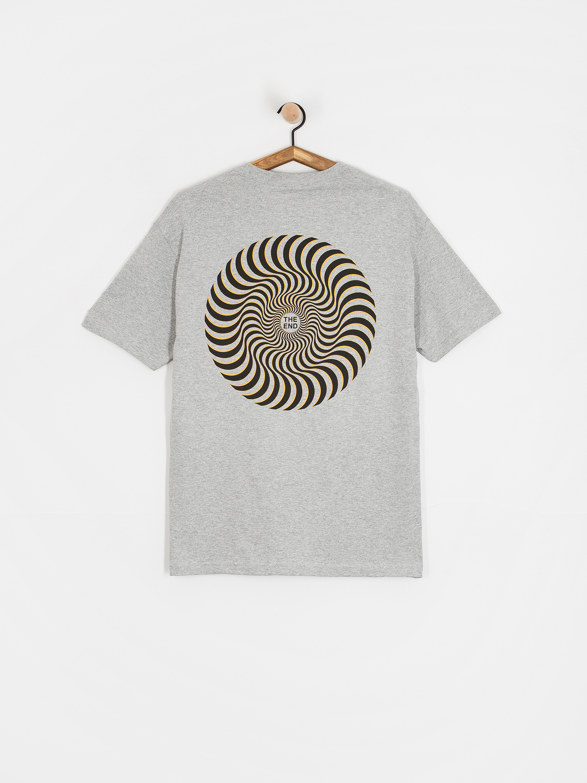 Spitfire Classic Swirl Overlay T-Shirt (heather grey w/black&gold prints)