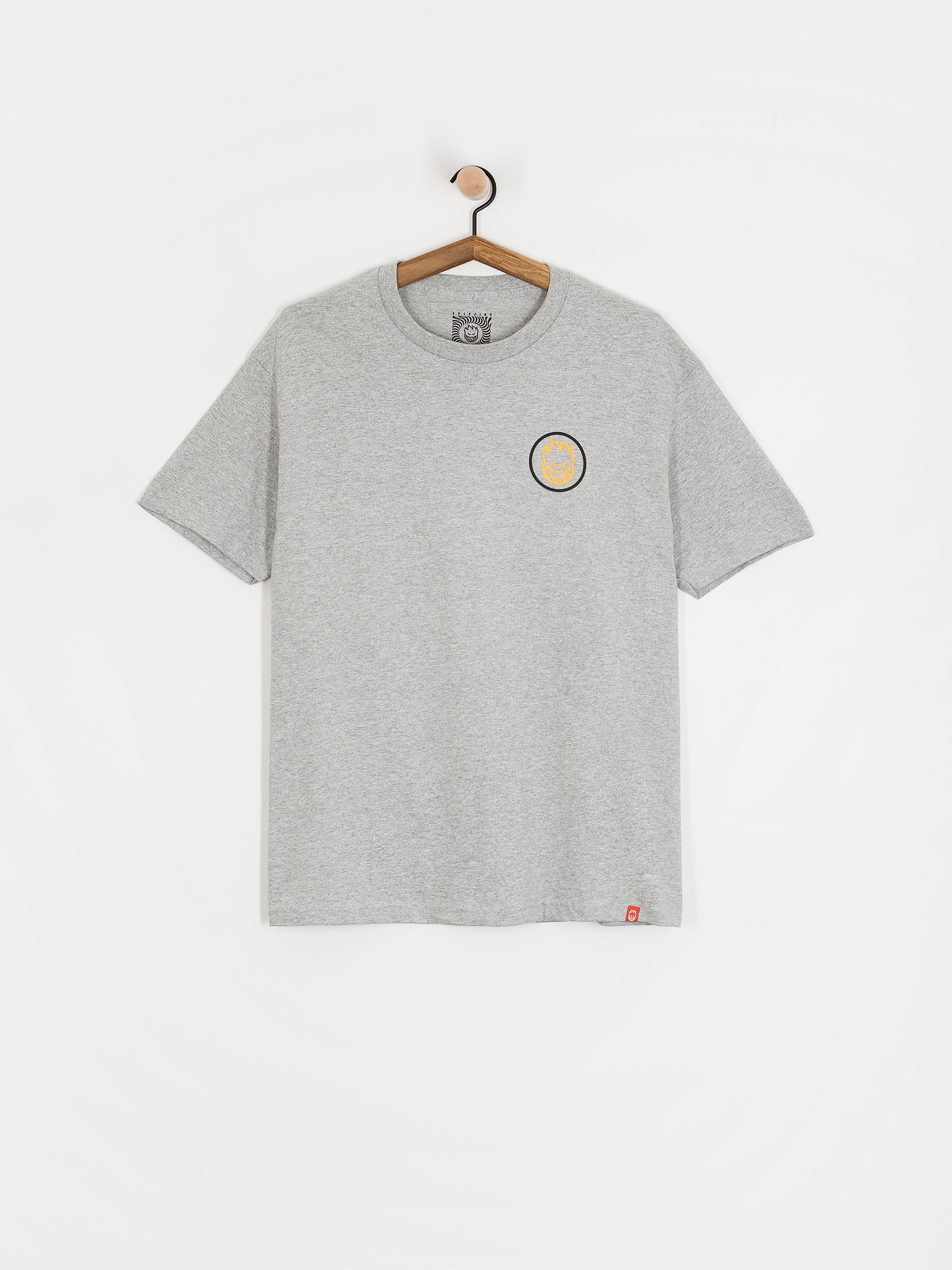 Spitfire Classic Swirl Overlay T-Shirt (heather grey w/black&gold prints)