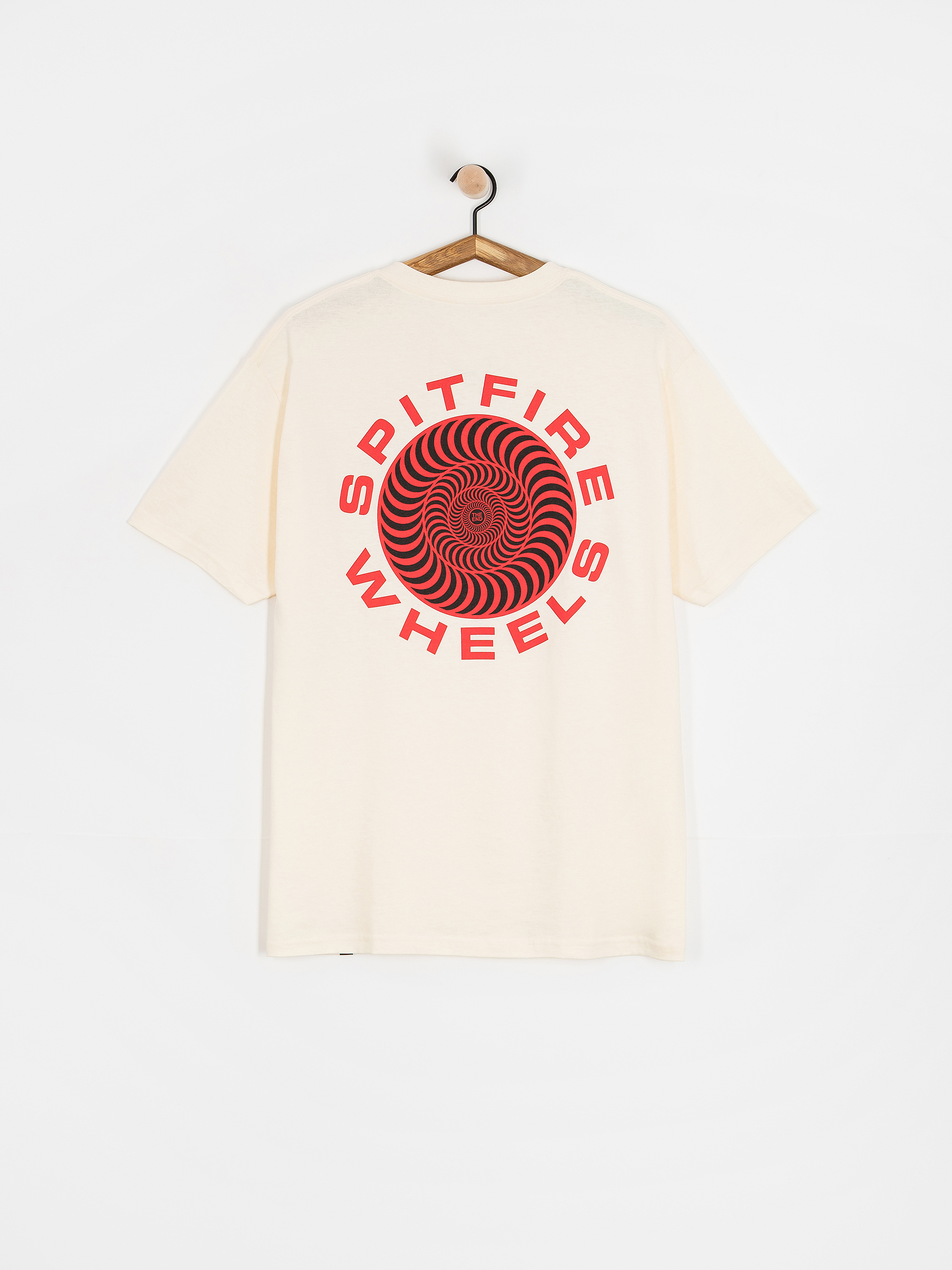 Spitfire Classic 87 Swirl Fill T-Shirt (cream w/red&black prints)