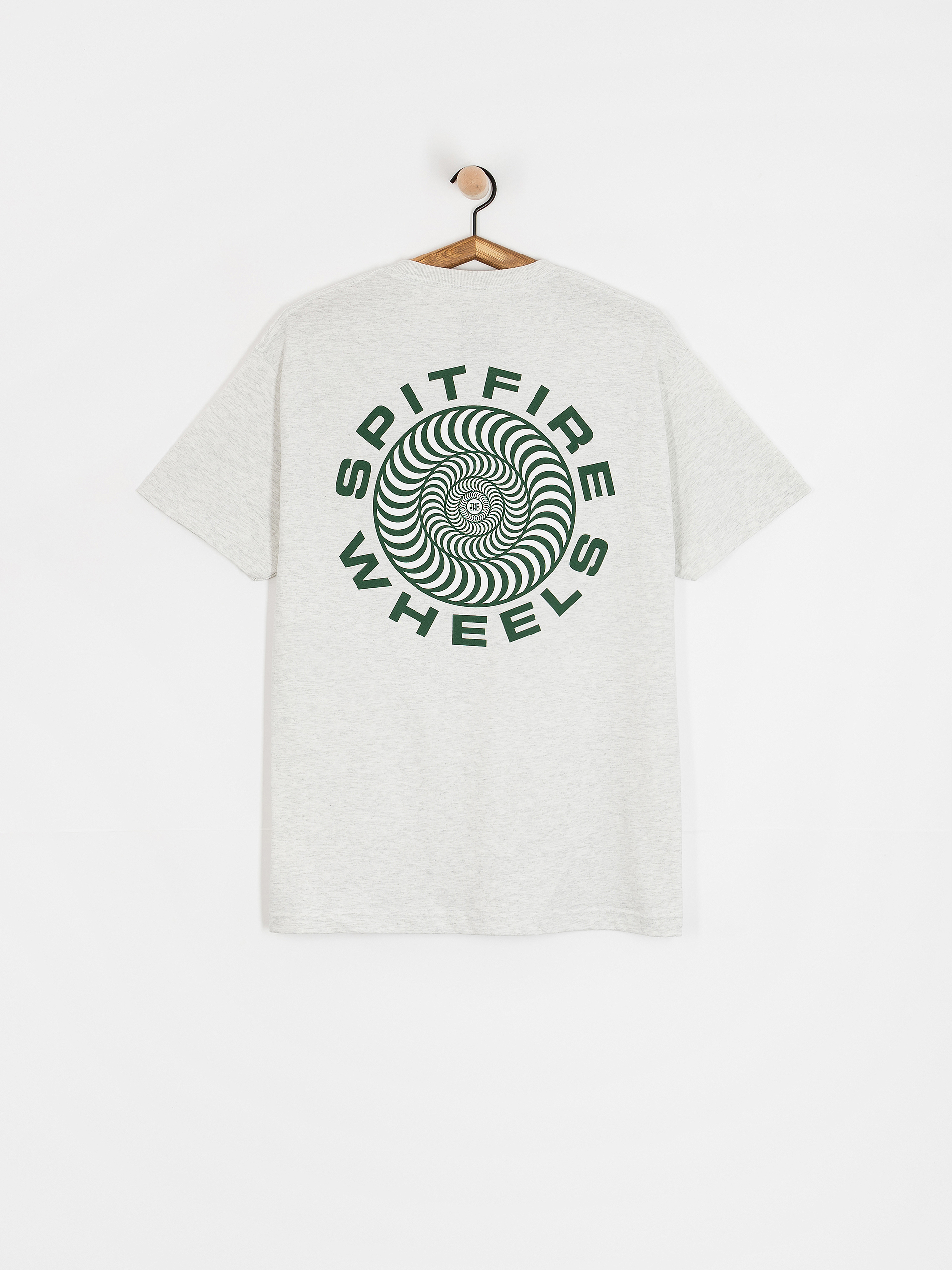 Spitfire Classic 87 Swirl Fill T-Shirt (ash grey w/dark green&white prints)