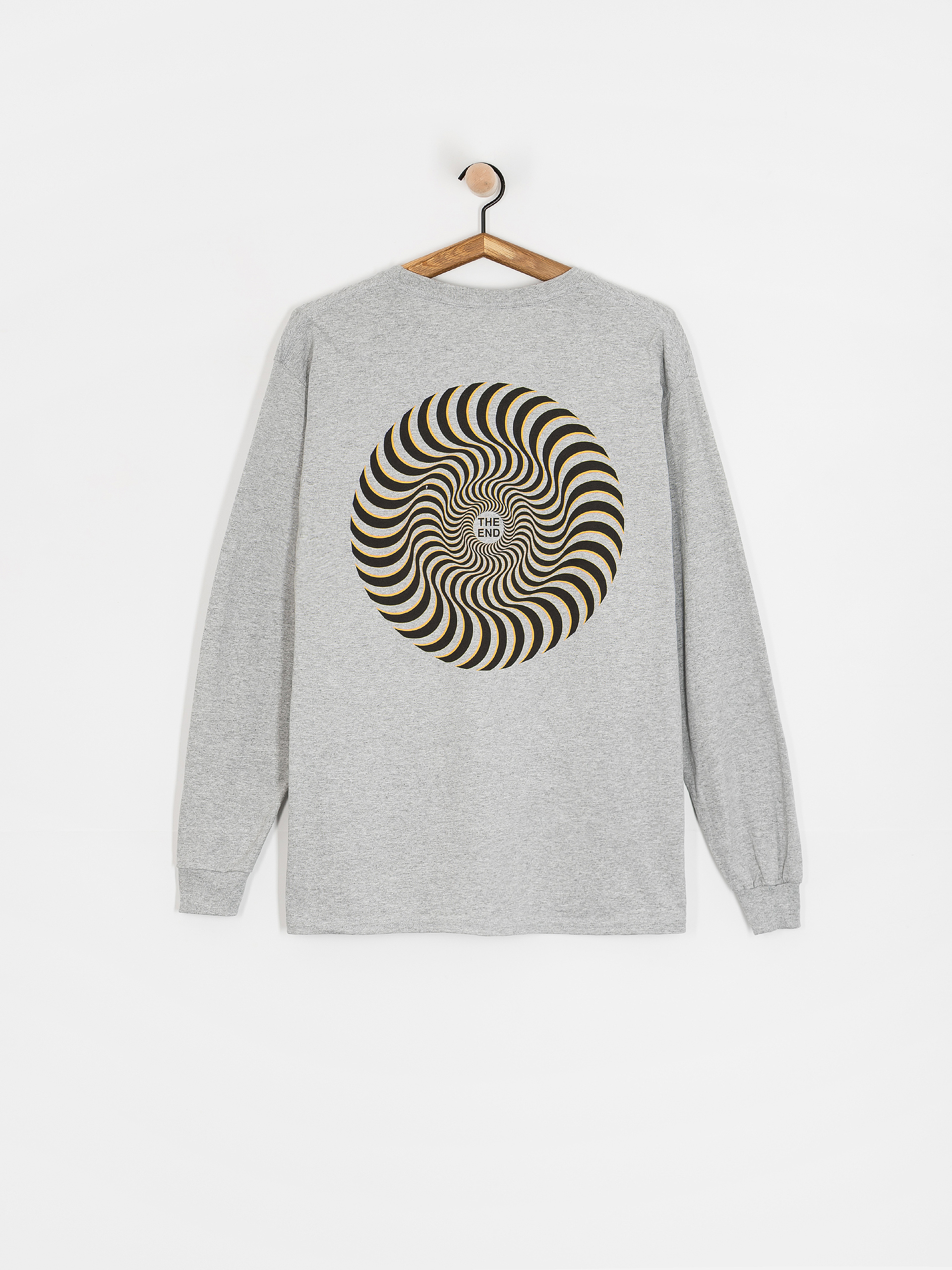 Spitfire Classic Swirl Overlay Longsleeve (sport grey w/black&yellow prints)