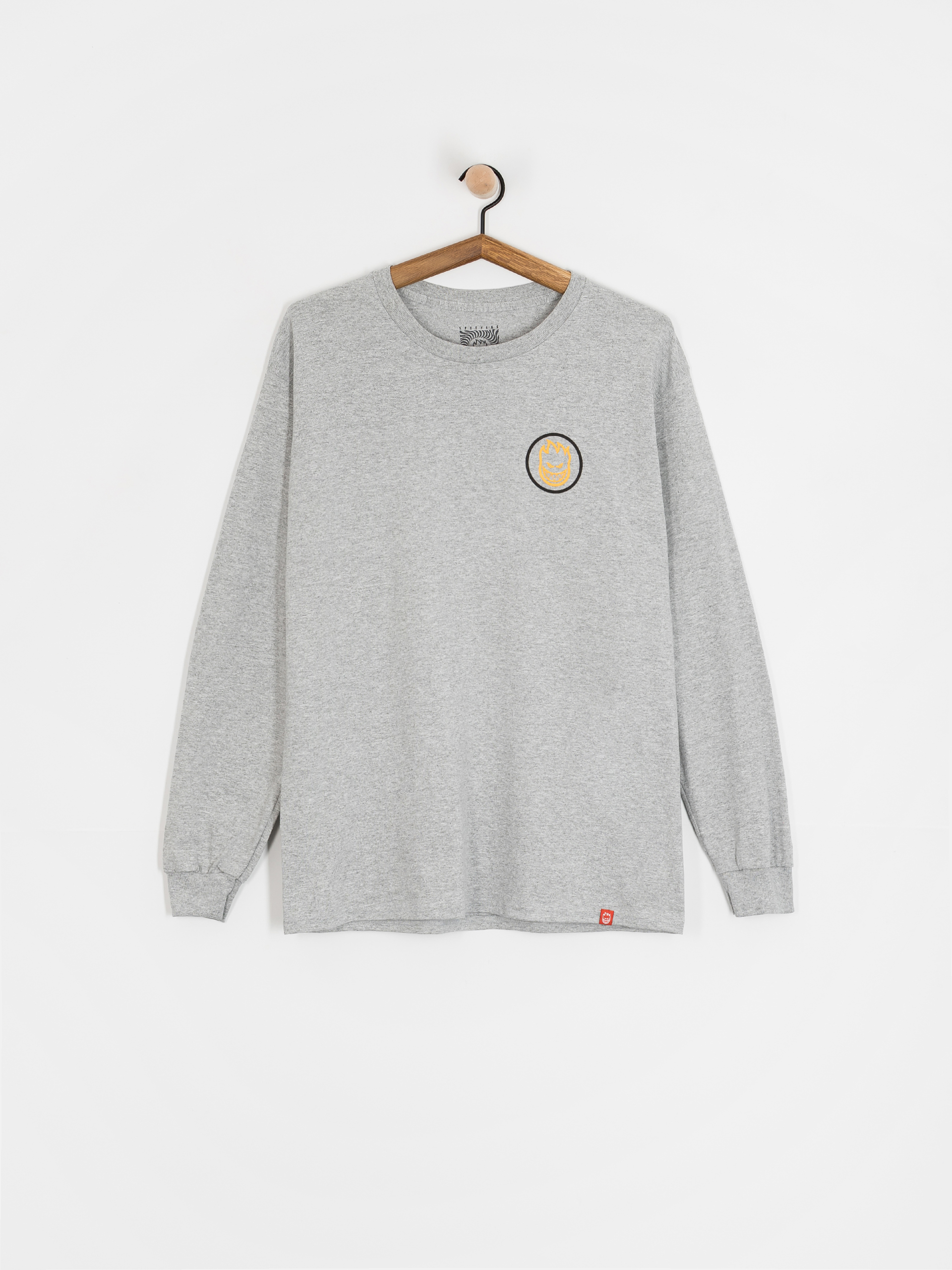 Spitfire Classic Swirl Overlay Longsleeve (sport grey w/black&yellow prints)