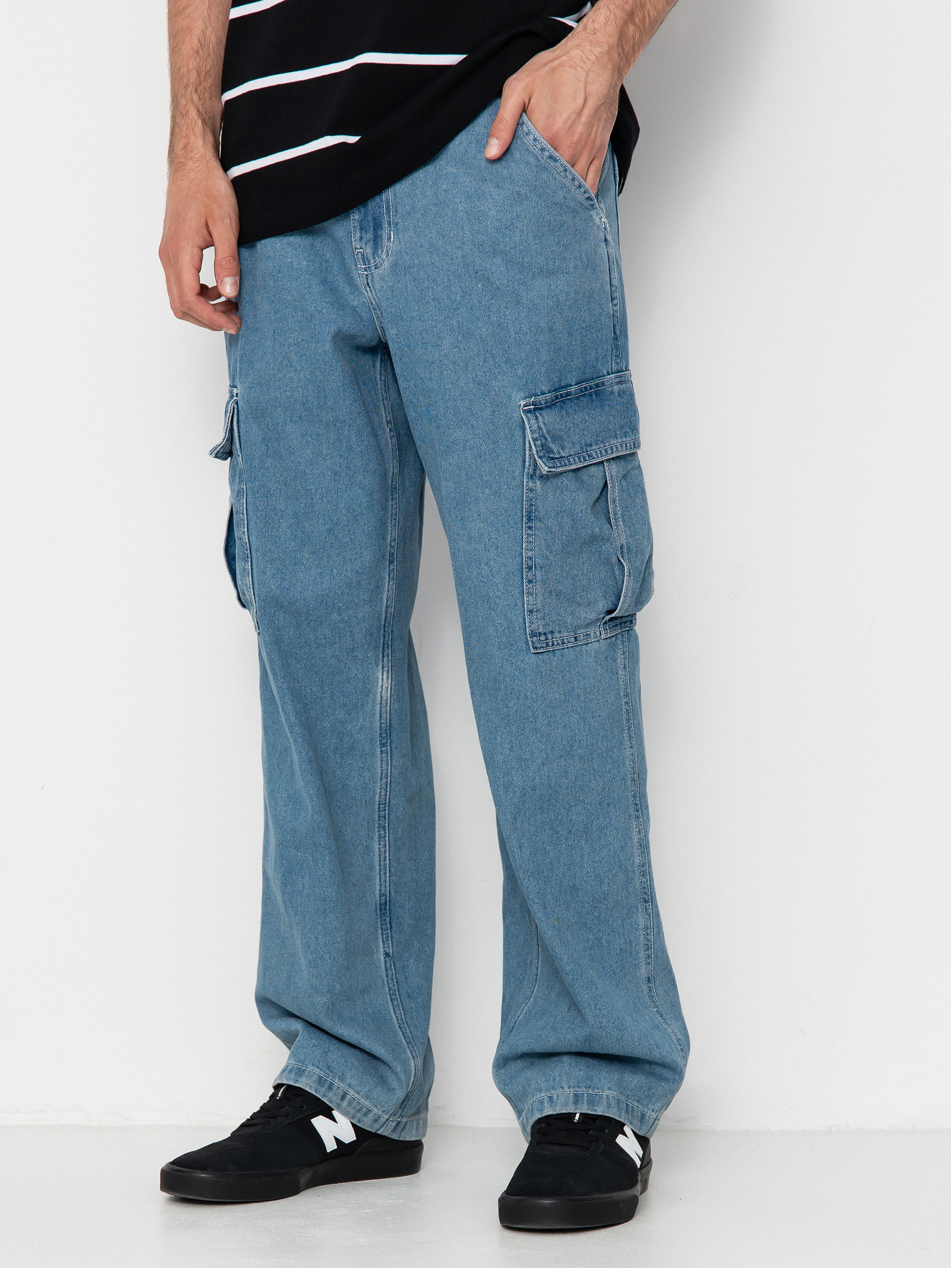 Vans Service Cargo Loose Denim Pants (stonewash/blue)