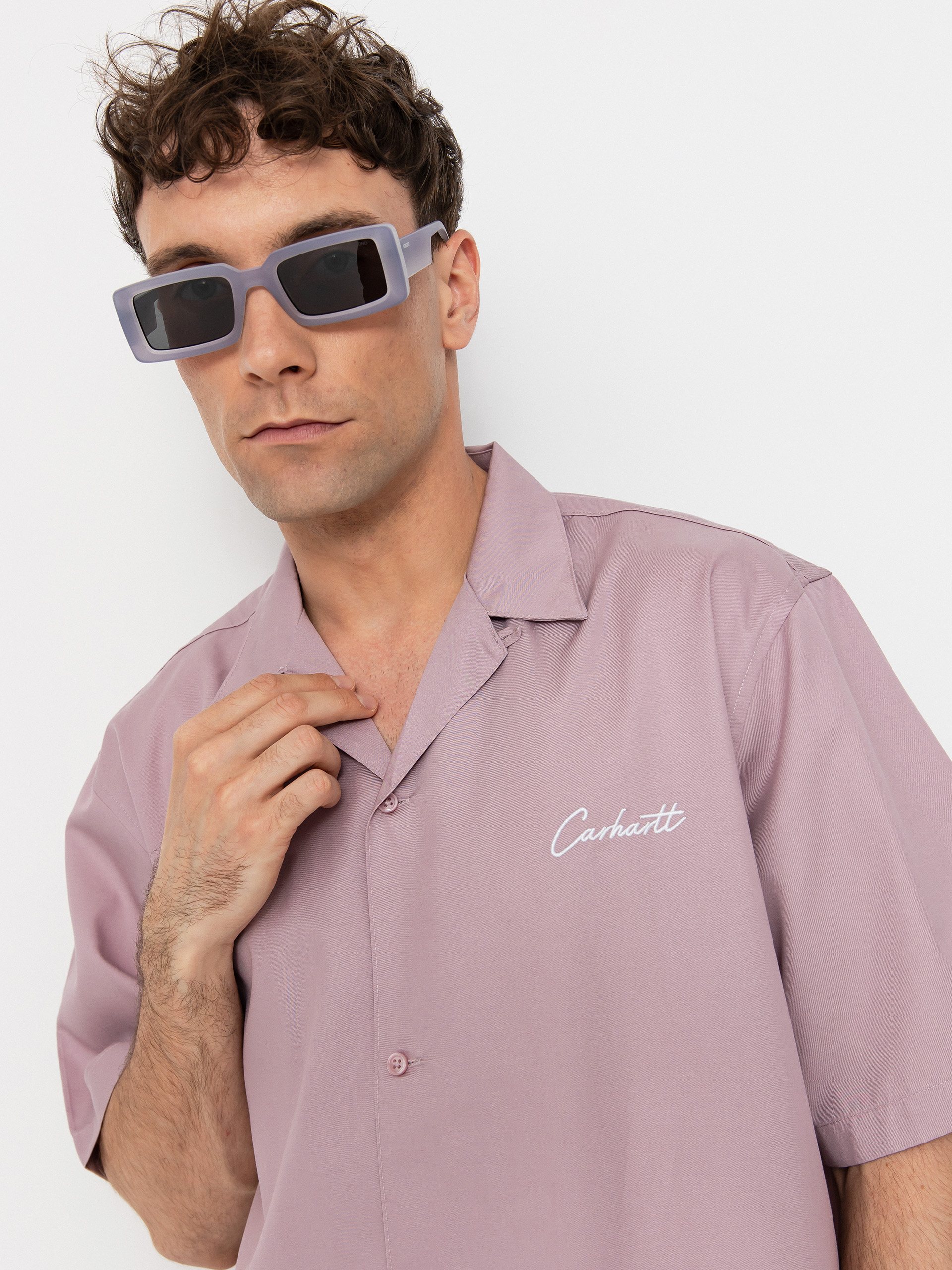 Carhartt WIP Delray Hemd (hortensia/white)