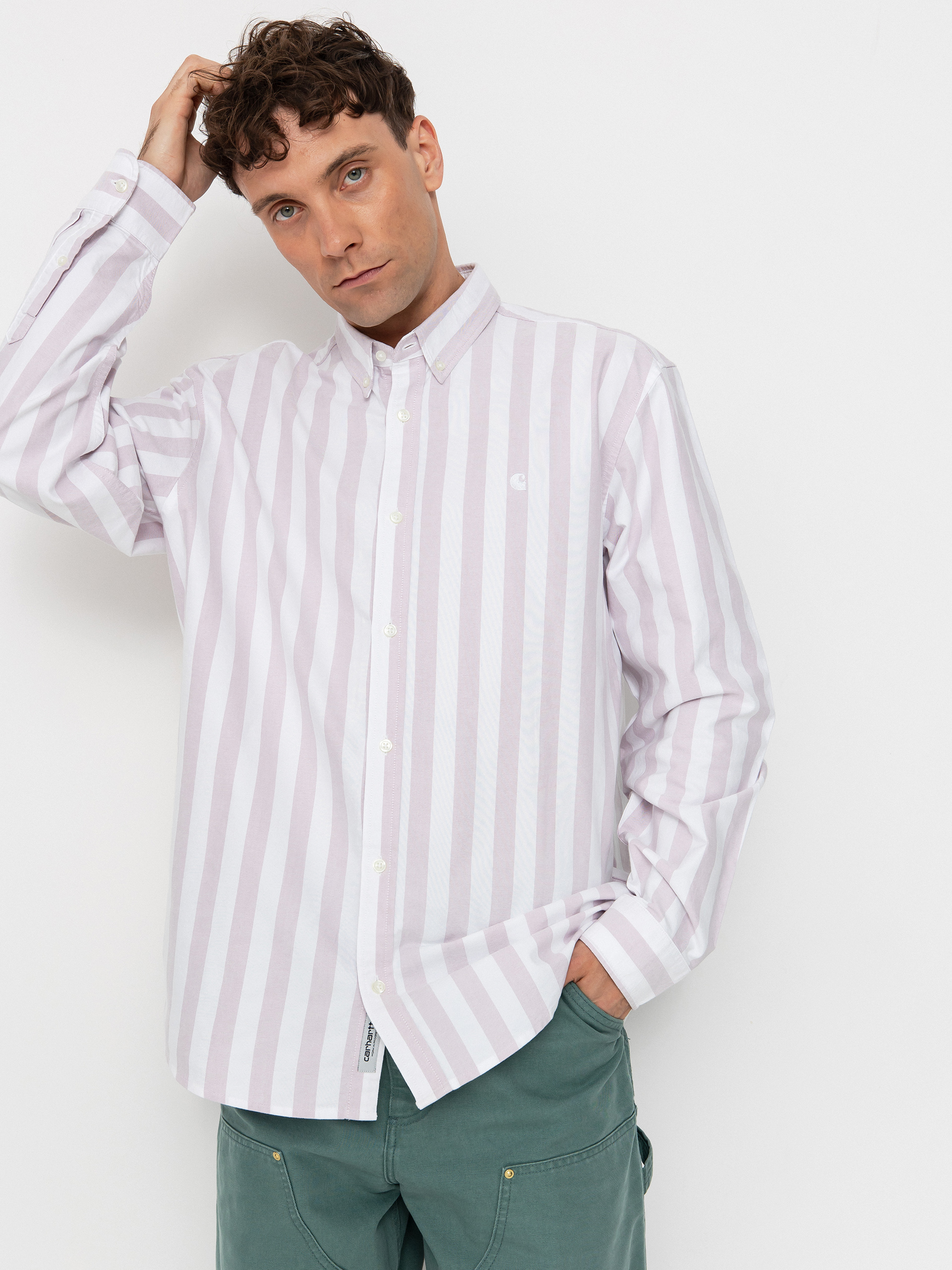Carhartt WIP Dillion Shirt (dillion stripe/hortensia/white)