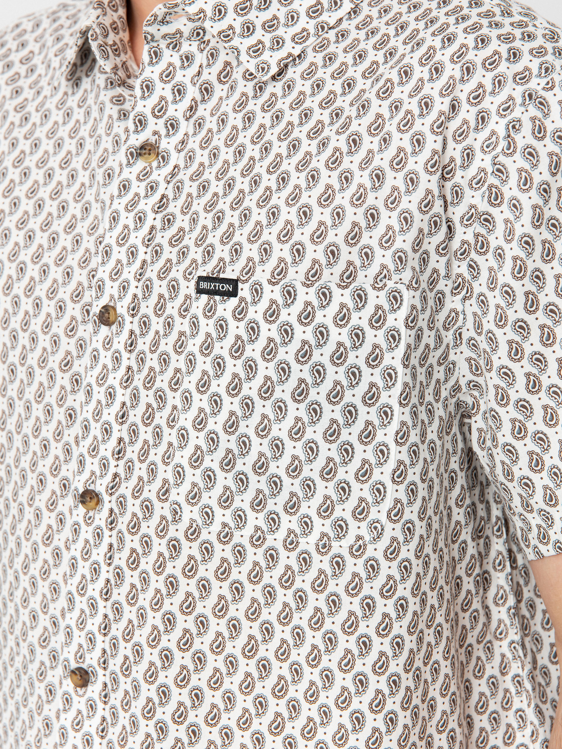 Brixton Charter Print Shirt (off white/paisley)