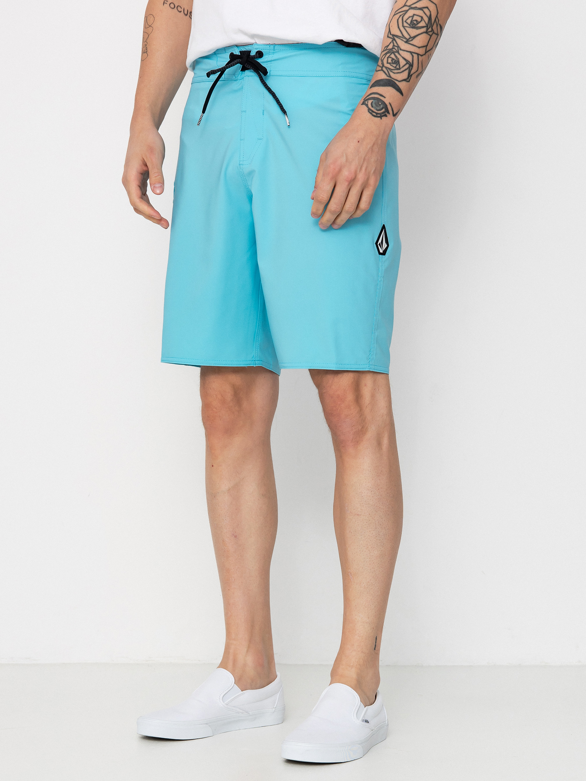 Volcom Lido Solid MOD 20 - Costume Da Bagno Uomo Con Pantaloncino, Colore Turchese, Cucitura 50,8 Cm, Tecnologia Cinch Fly