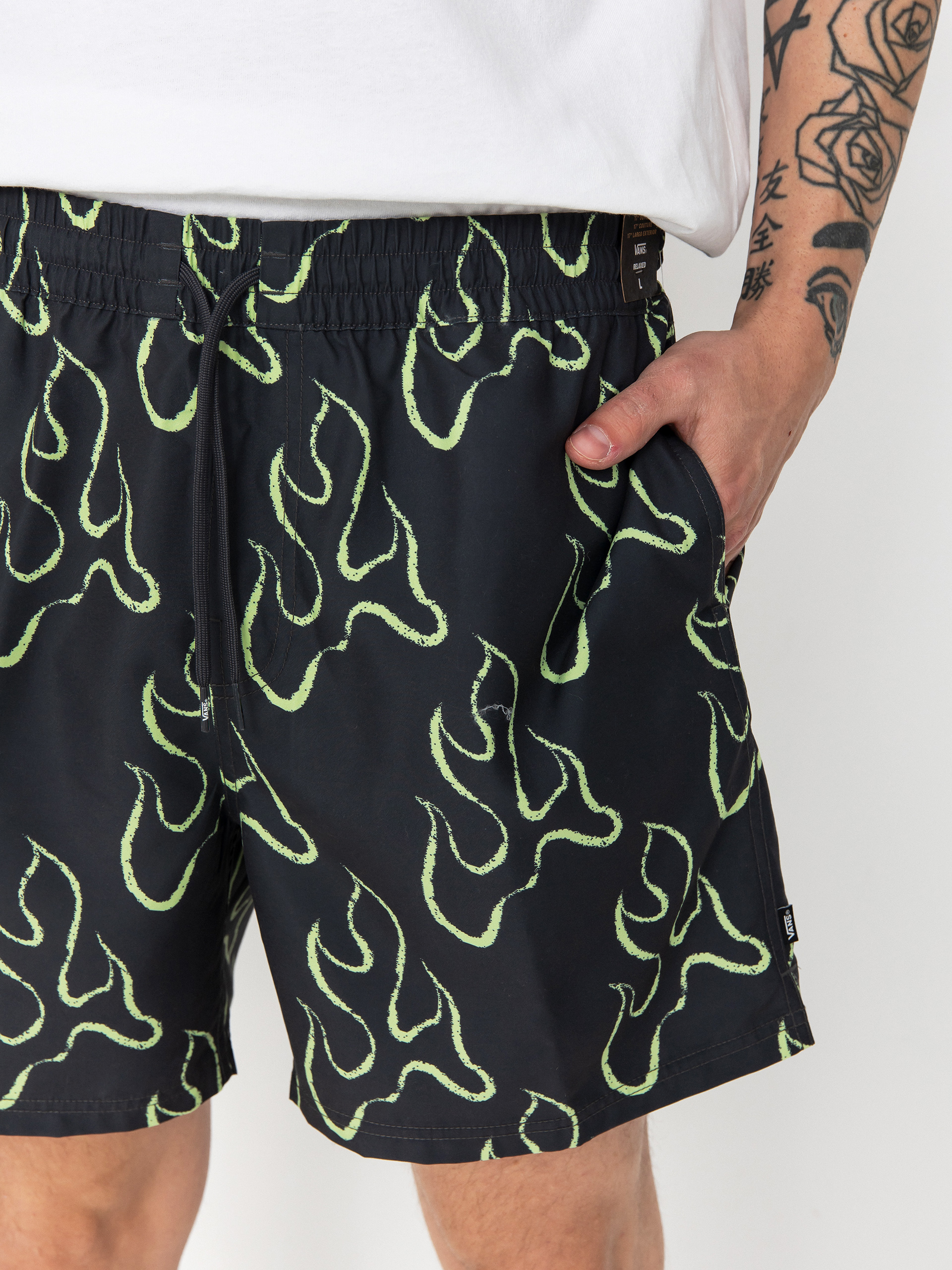 Vans Primary Print Elastic Boardshorts (asphalt/shadow lime)