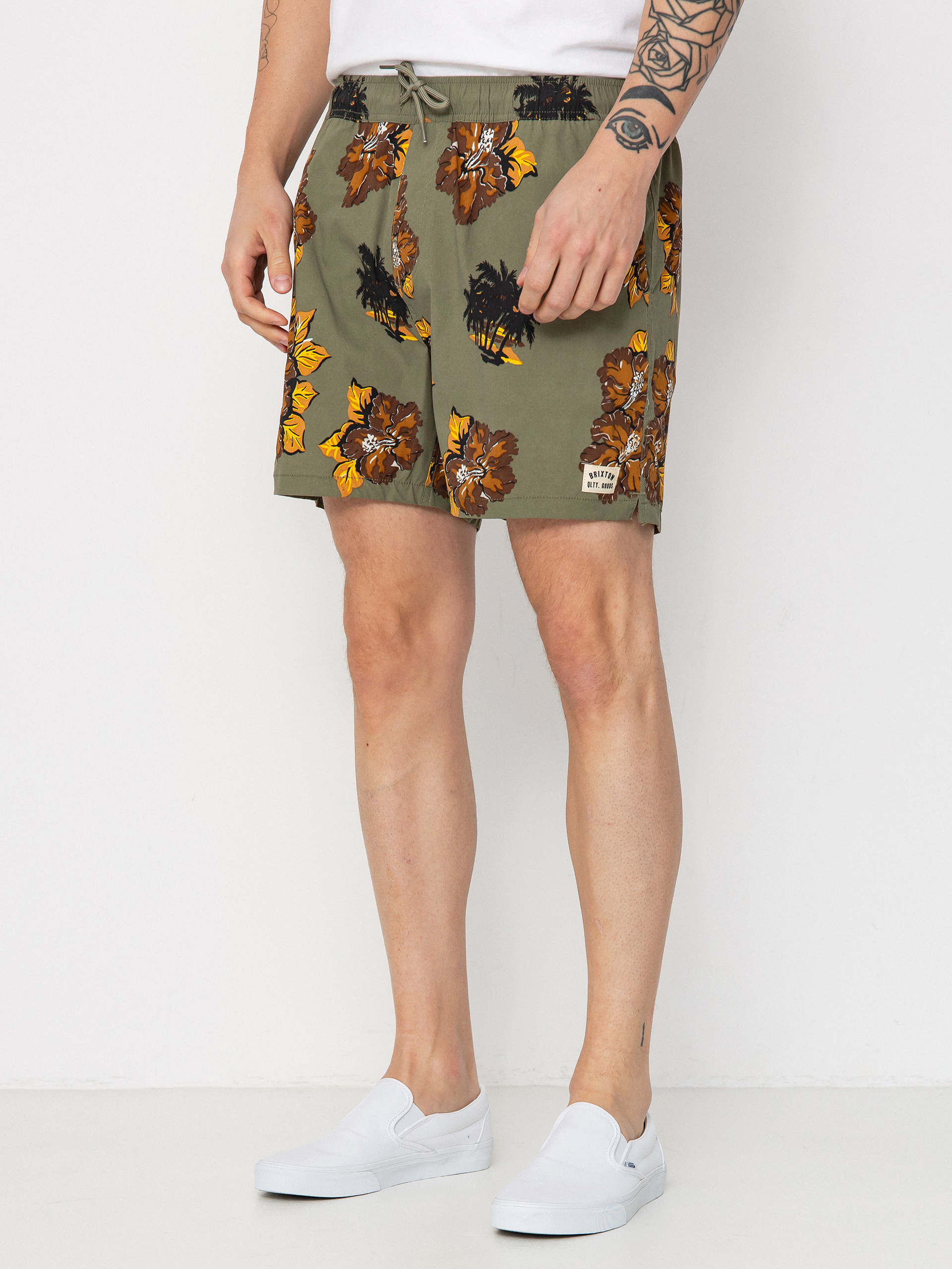 Brixton Everyday Hybrid 5 Shorts (olive surplus floral)