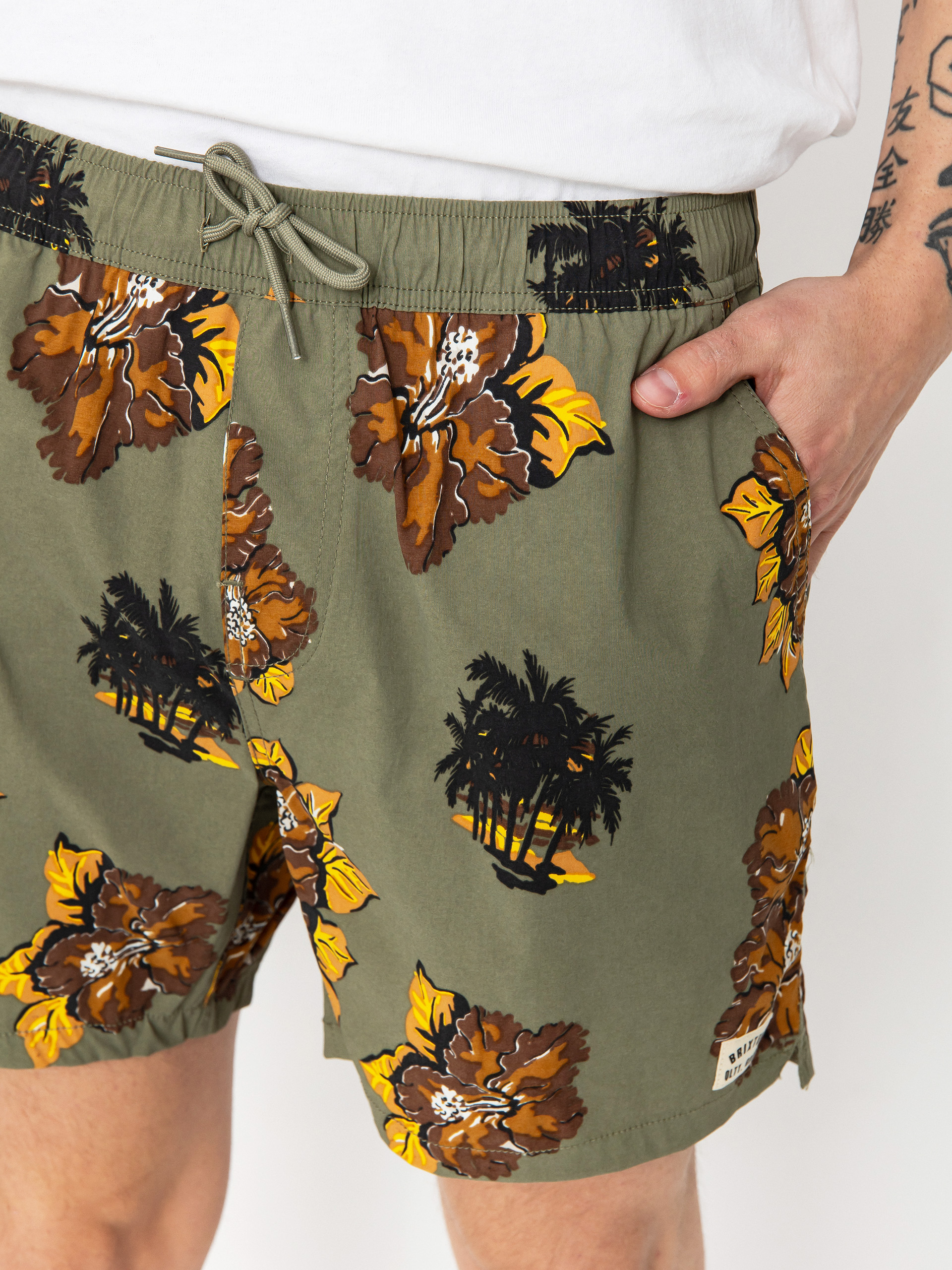 Brixton Everyday Hybrid 5 Shorts (olive surplus floral)