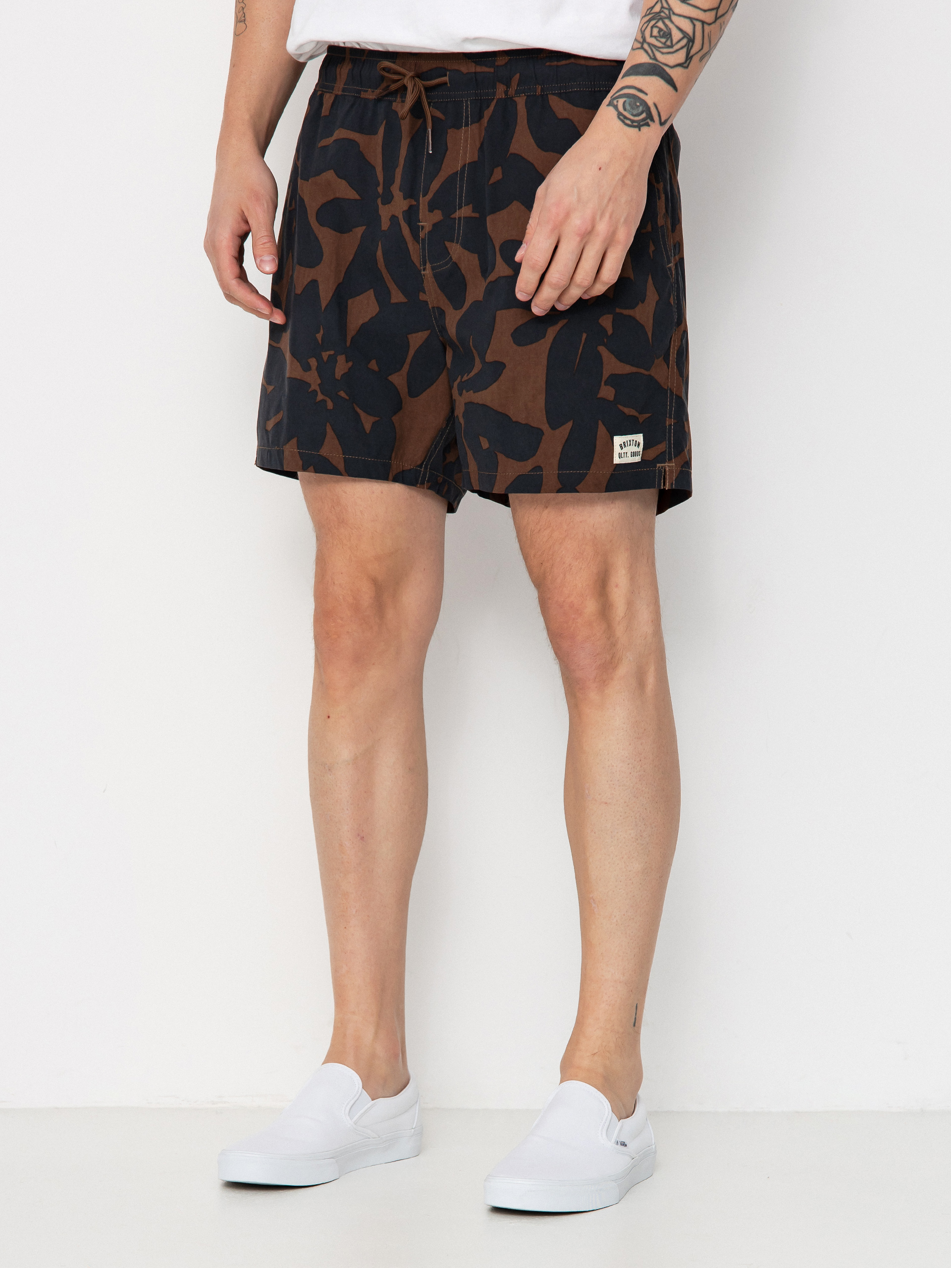 Brixton Everyday Hybrid 5 Shorts (pinecone brown floral)