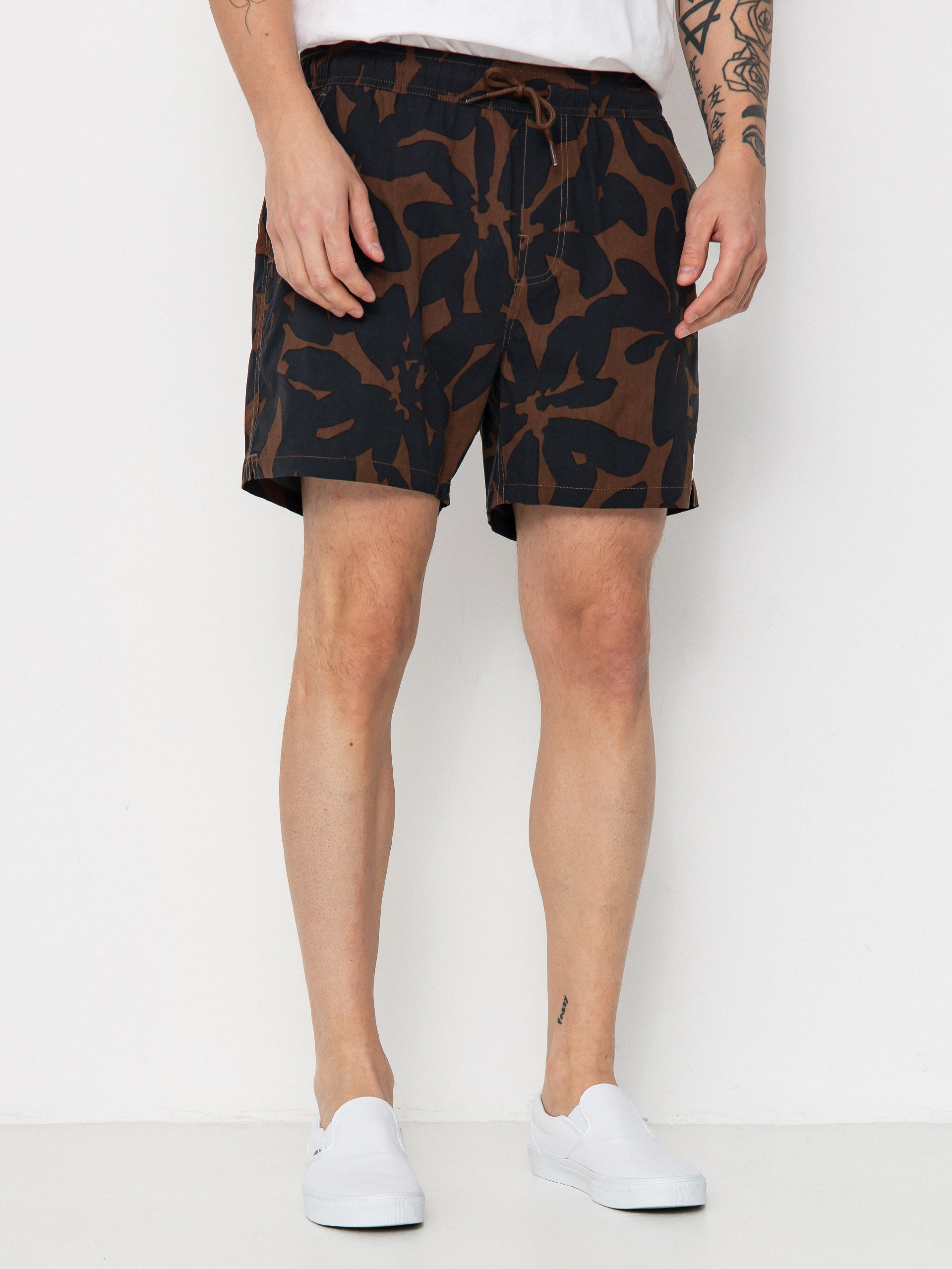Brixton Everyday Hybrid 5 Shorts (pinecone brown floral)