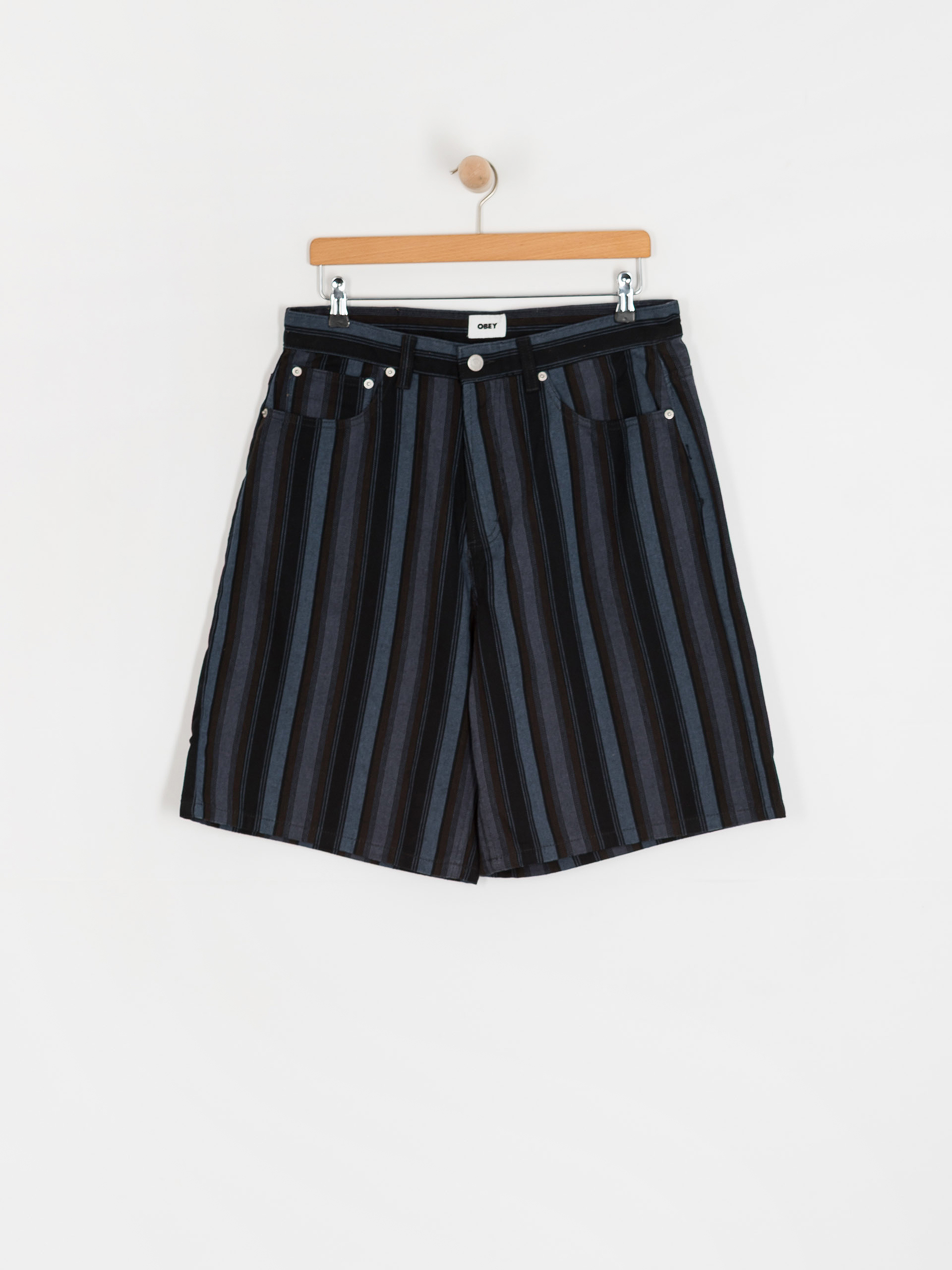 OBEY Shorts Baja Stripe Baggy Denim (black multi)