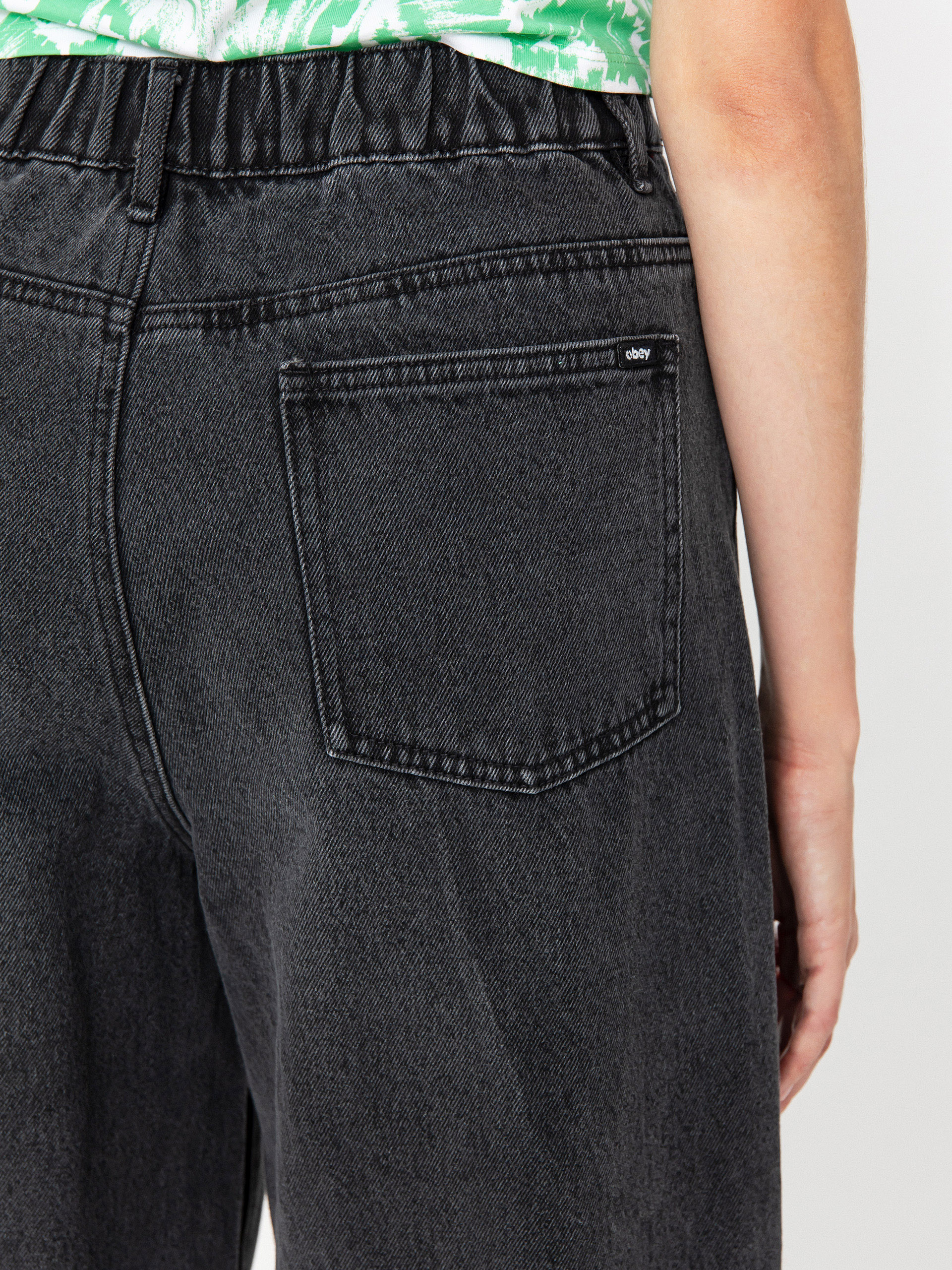 OBEY Leah III Baggy Denim Wmn Pants (black ash)