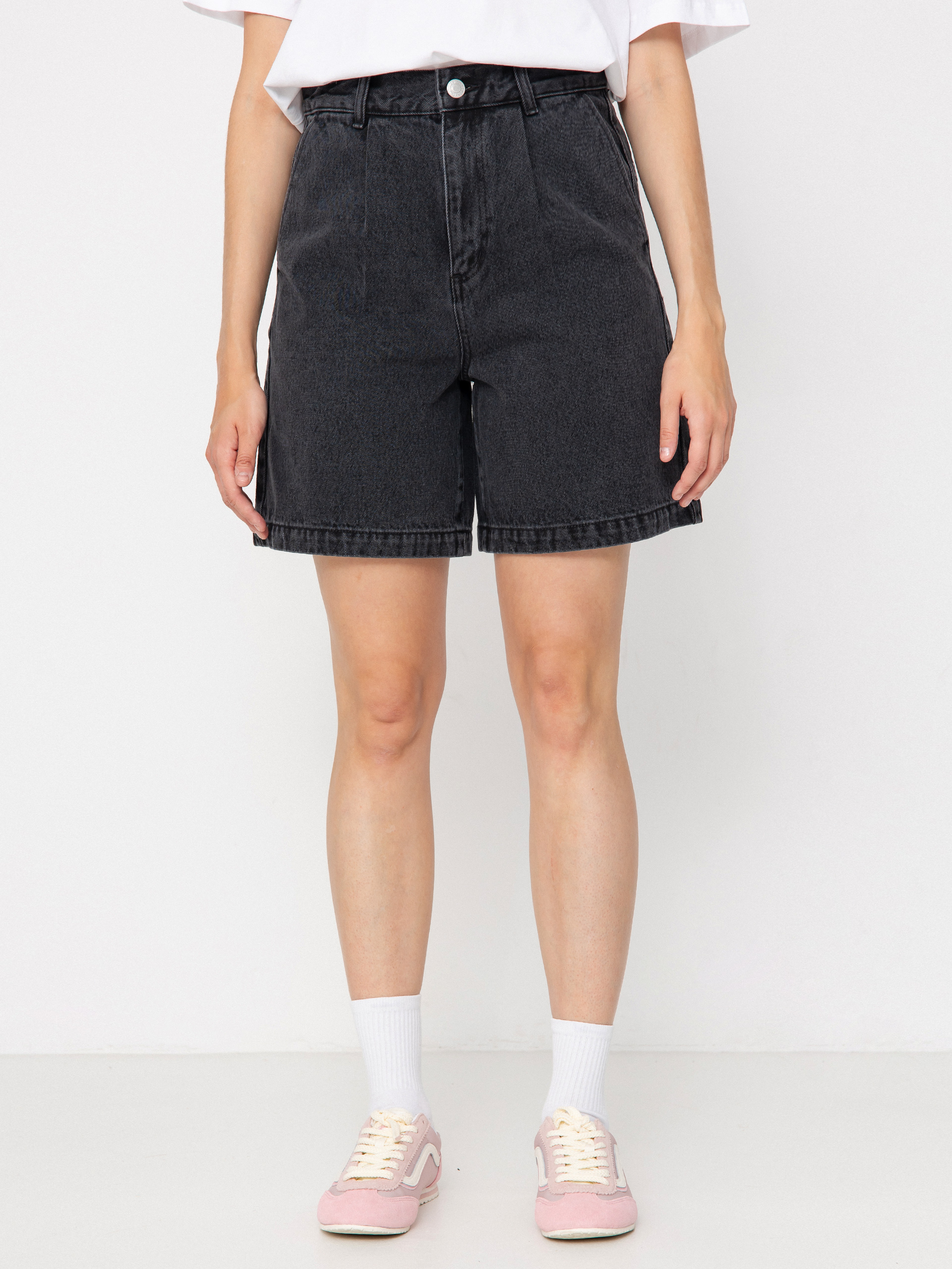 OBEY Eli II Denim Pleated Shorts Wmn (black ash)