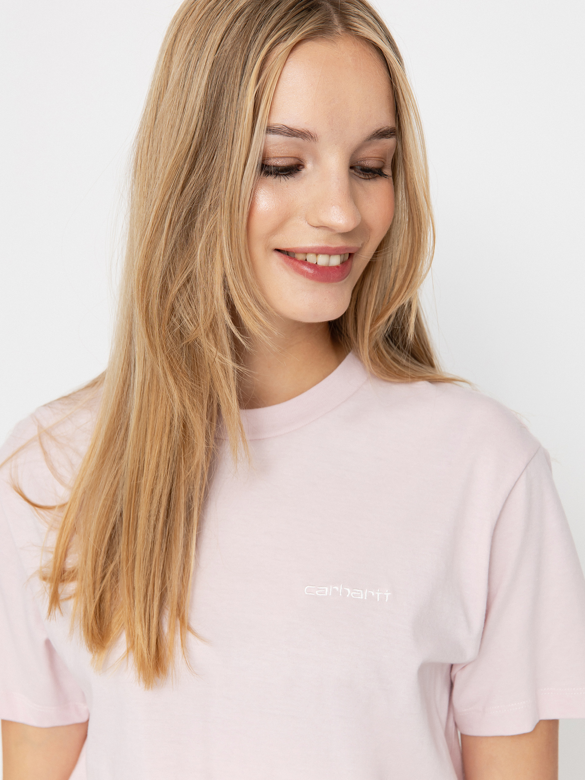 Carhartt WIP Script Embroidery Wmn T-Shirt (air pink/wax)