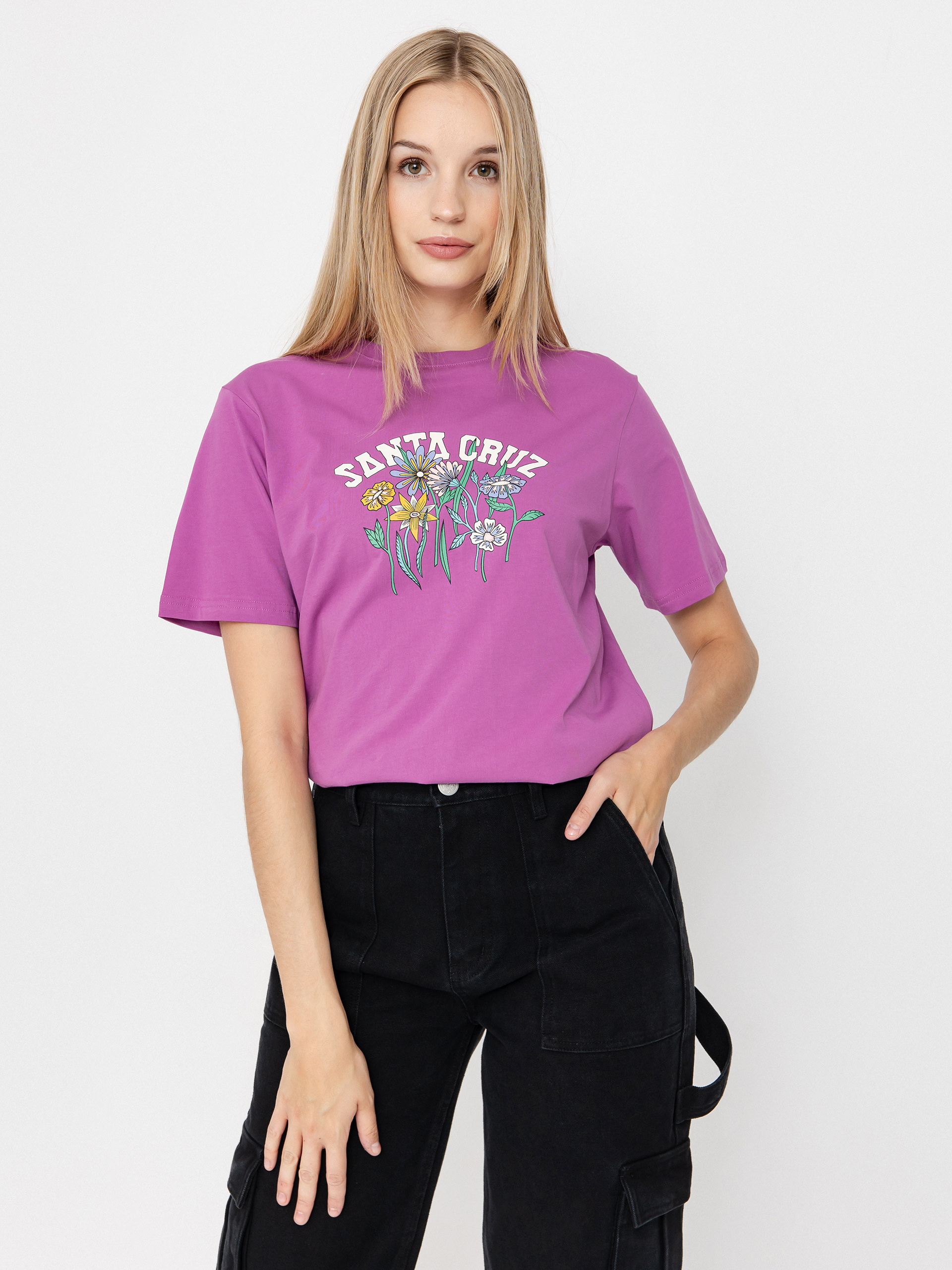 Santa Cruz T-Shirt Field Strip Wmn - pink (hyper violet)