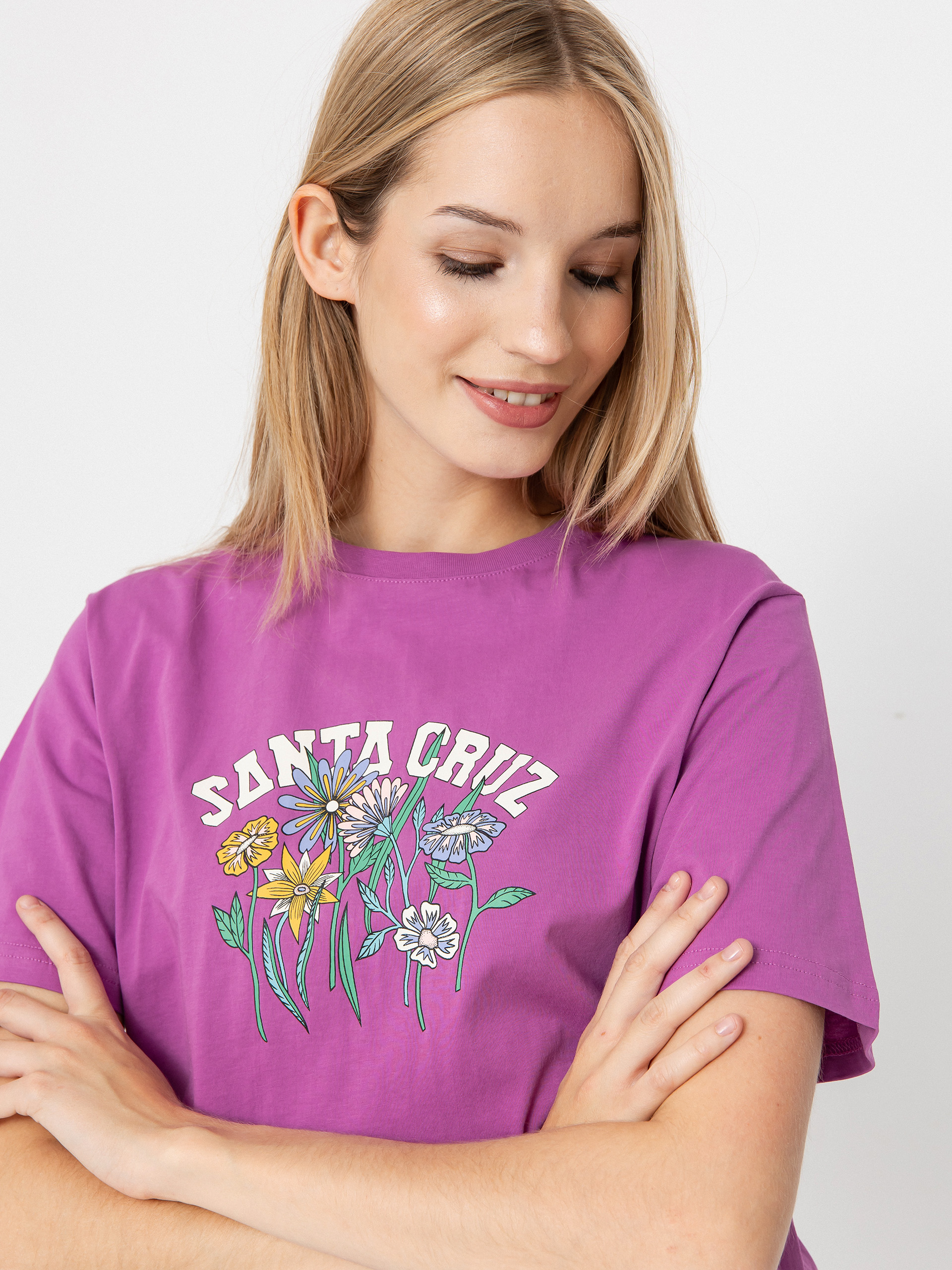 Santa Cruz T-Shirt Field Strip Wmn - pink (hyper violet)