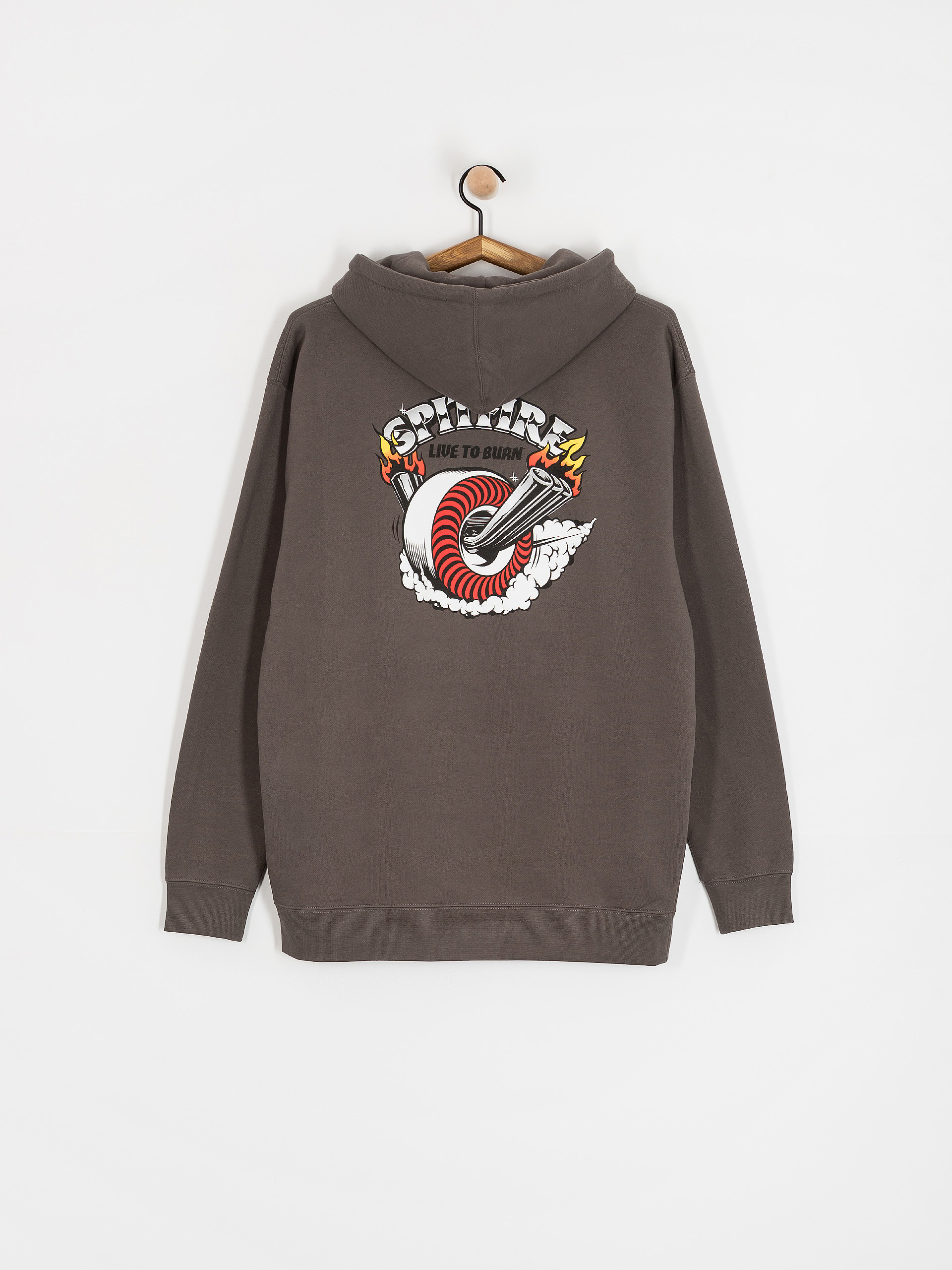 Spitfire Hoodie Burnout HD (charcoal solid w/multi color prints)