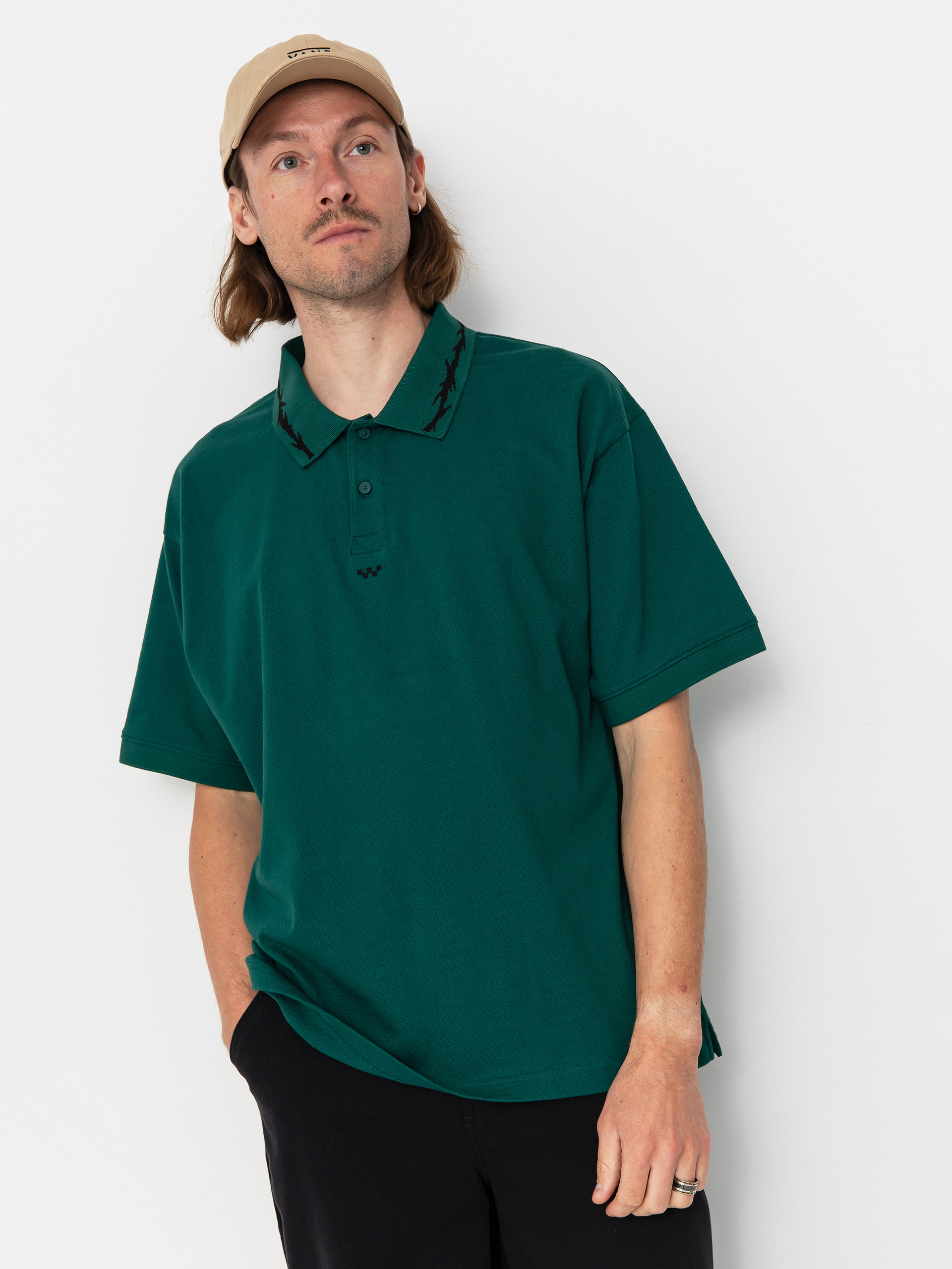 Vans Skate Mesh Polo T-shirt (rain forest)