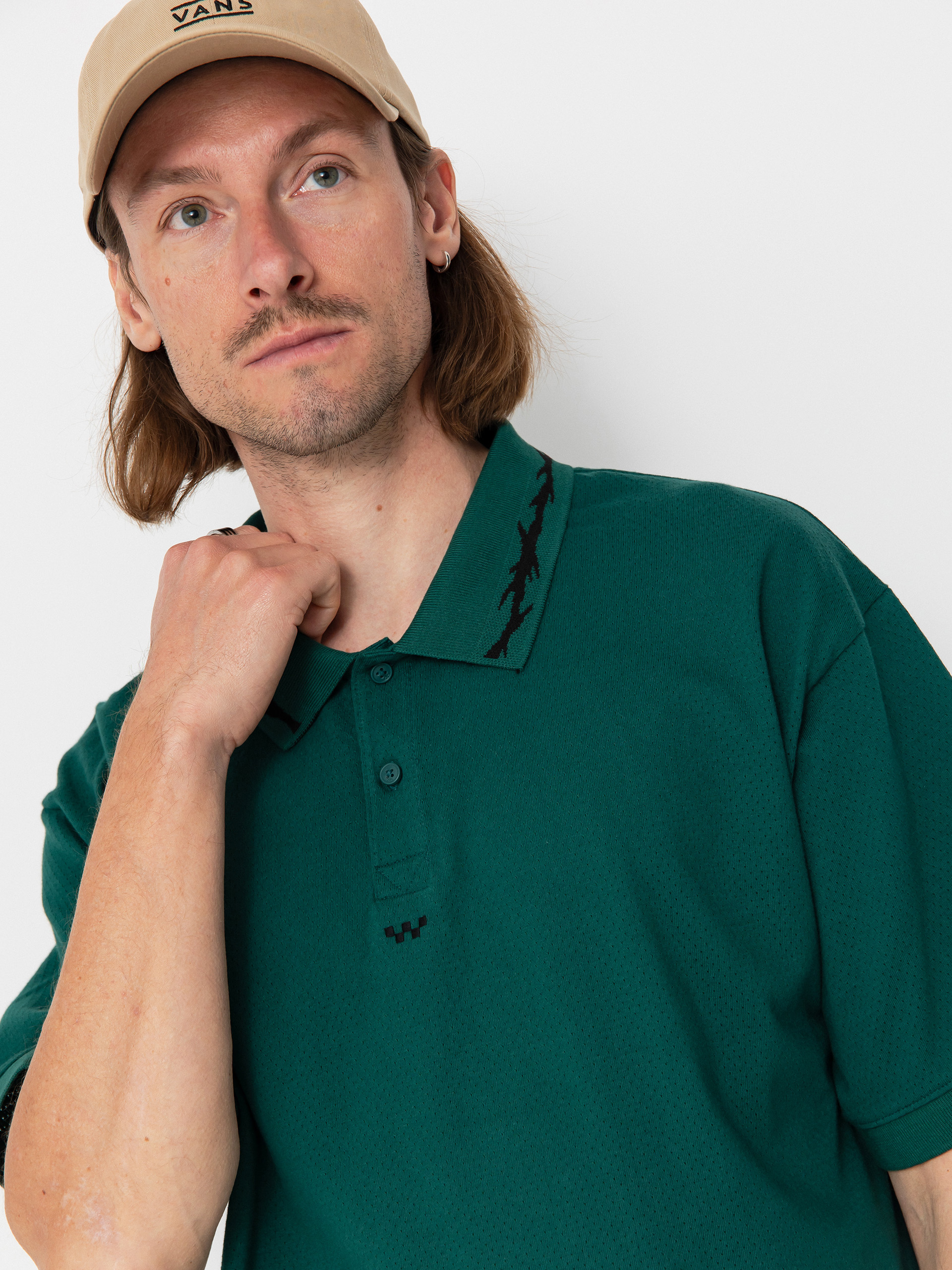 Vans Skate Mesh Polo T-shirt (rain forest)