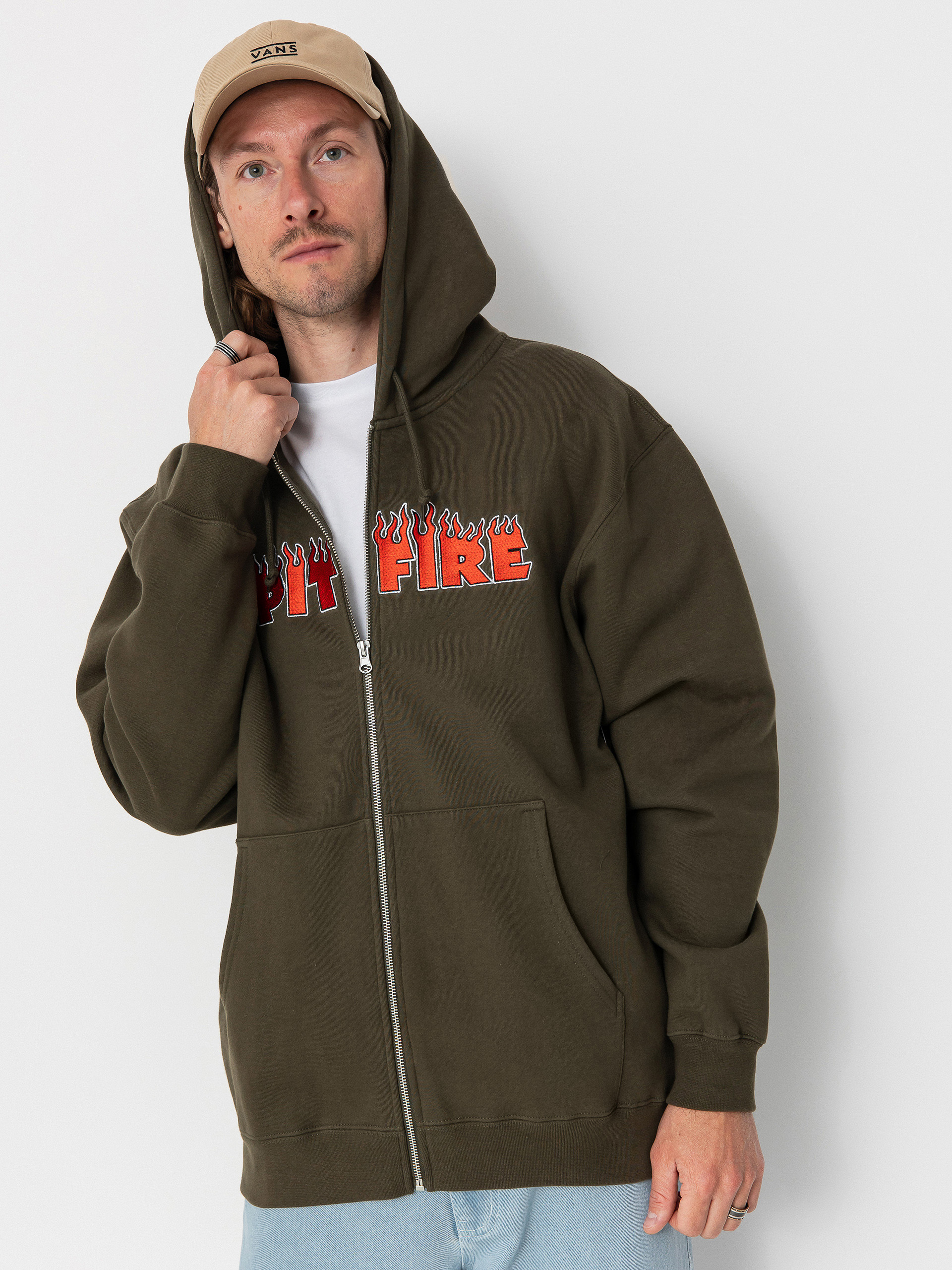 Spitfire Demonseed Script Emb ZHD Hoodie - green (olive)