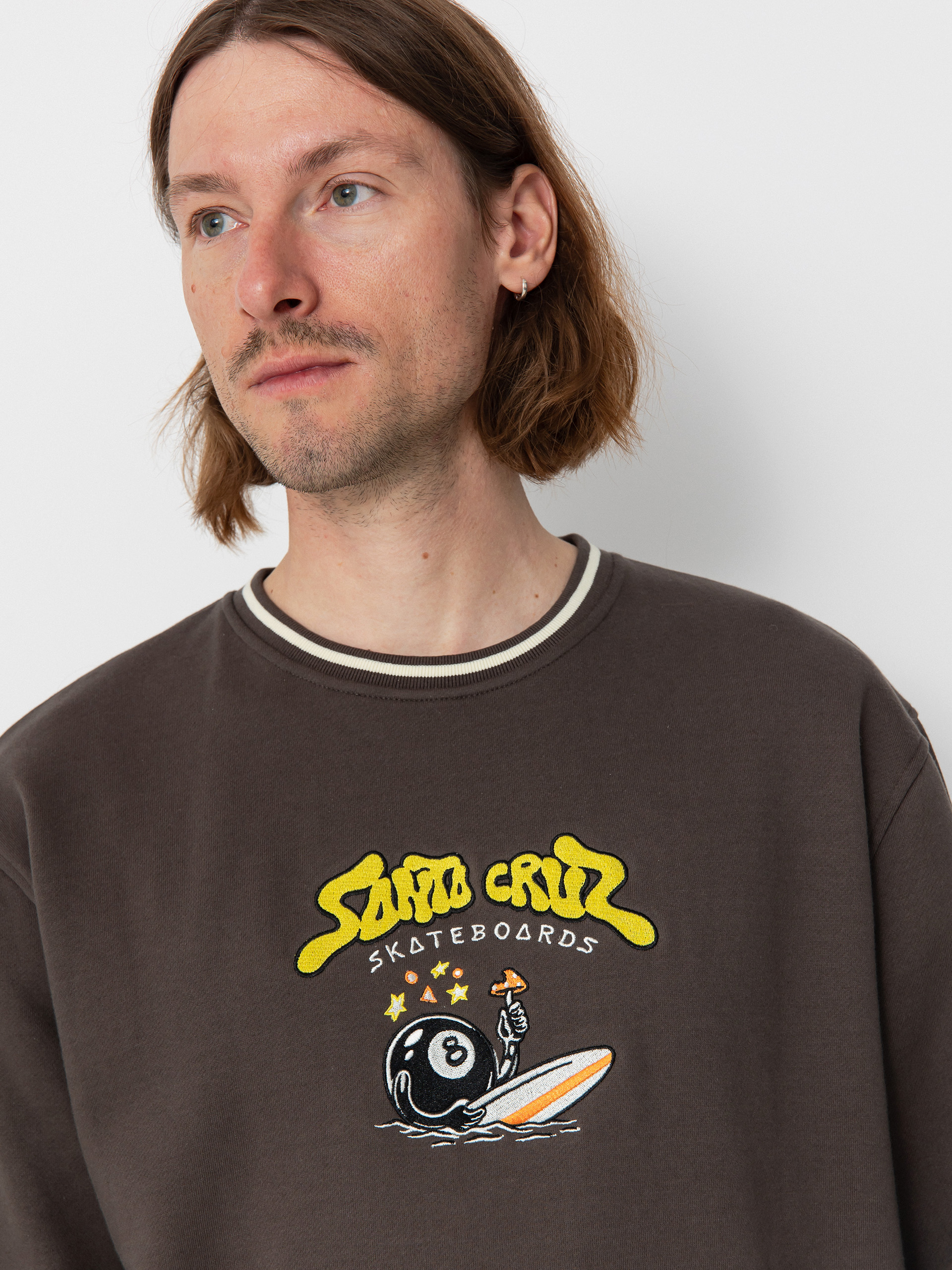 Santa Cruz Winkowski Surf Front Crew Sweatshirt (washed black)