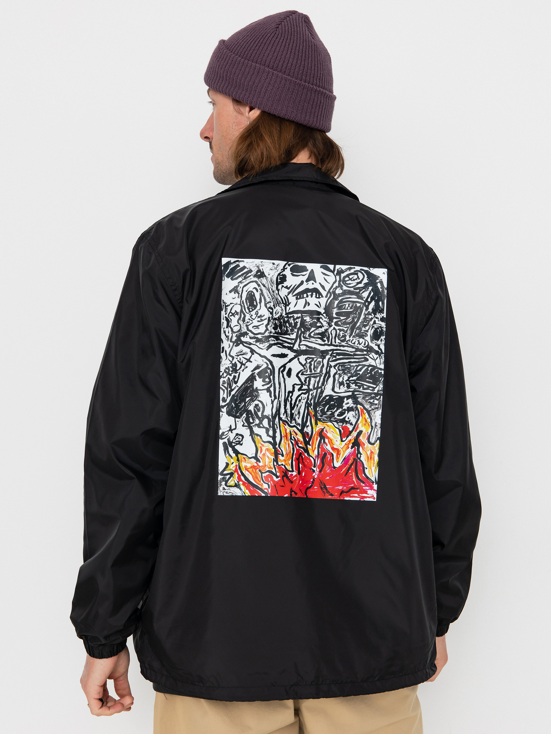 Poetic Collective Jacket Burning Skull Coach