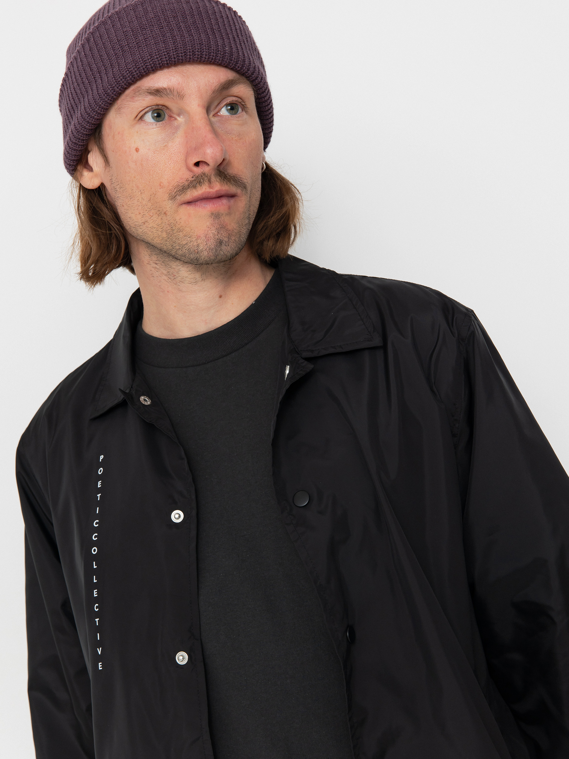 Poetic Collective Jacket Burning Skull Coach (black)
