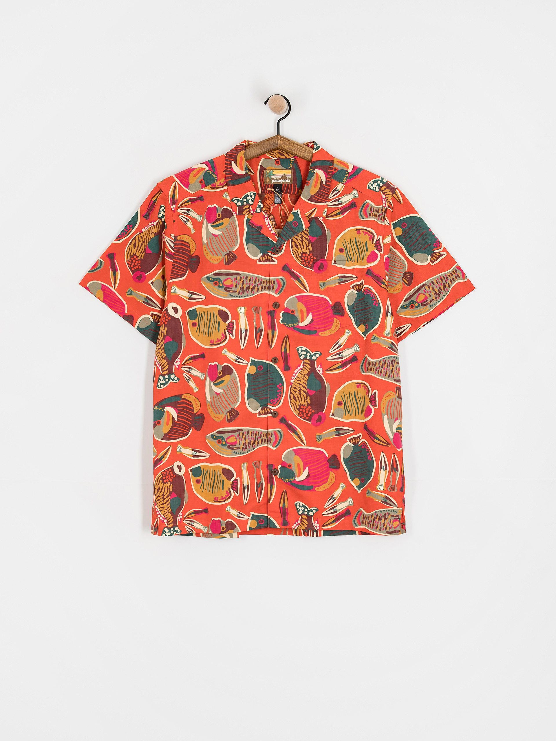 Patagonia Tidal Threads Camp Shirt (wrasse/pollinator orange)