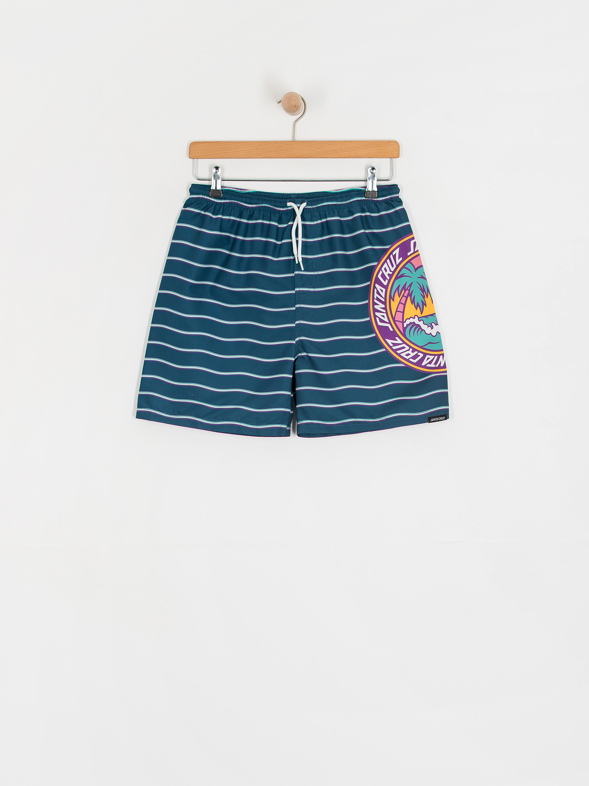 Santa Cruz Youth Paradise Break JR Shorts (tidal teal wave stripe)