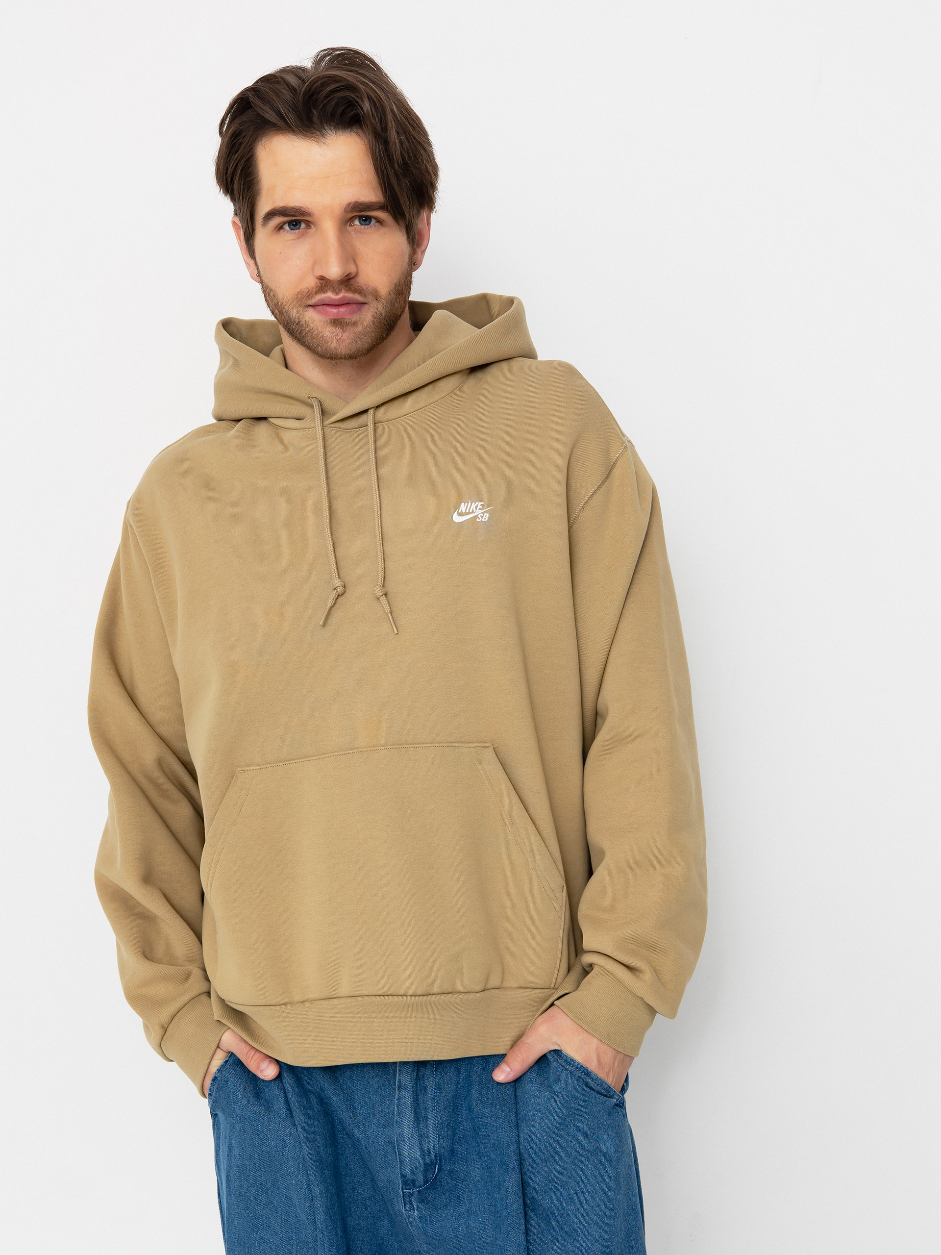 Nike SB Essential Logo HD Hoodie beige (parachute beige/white)
