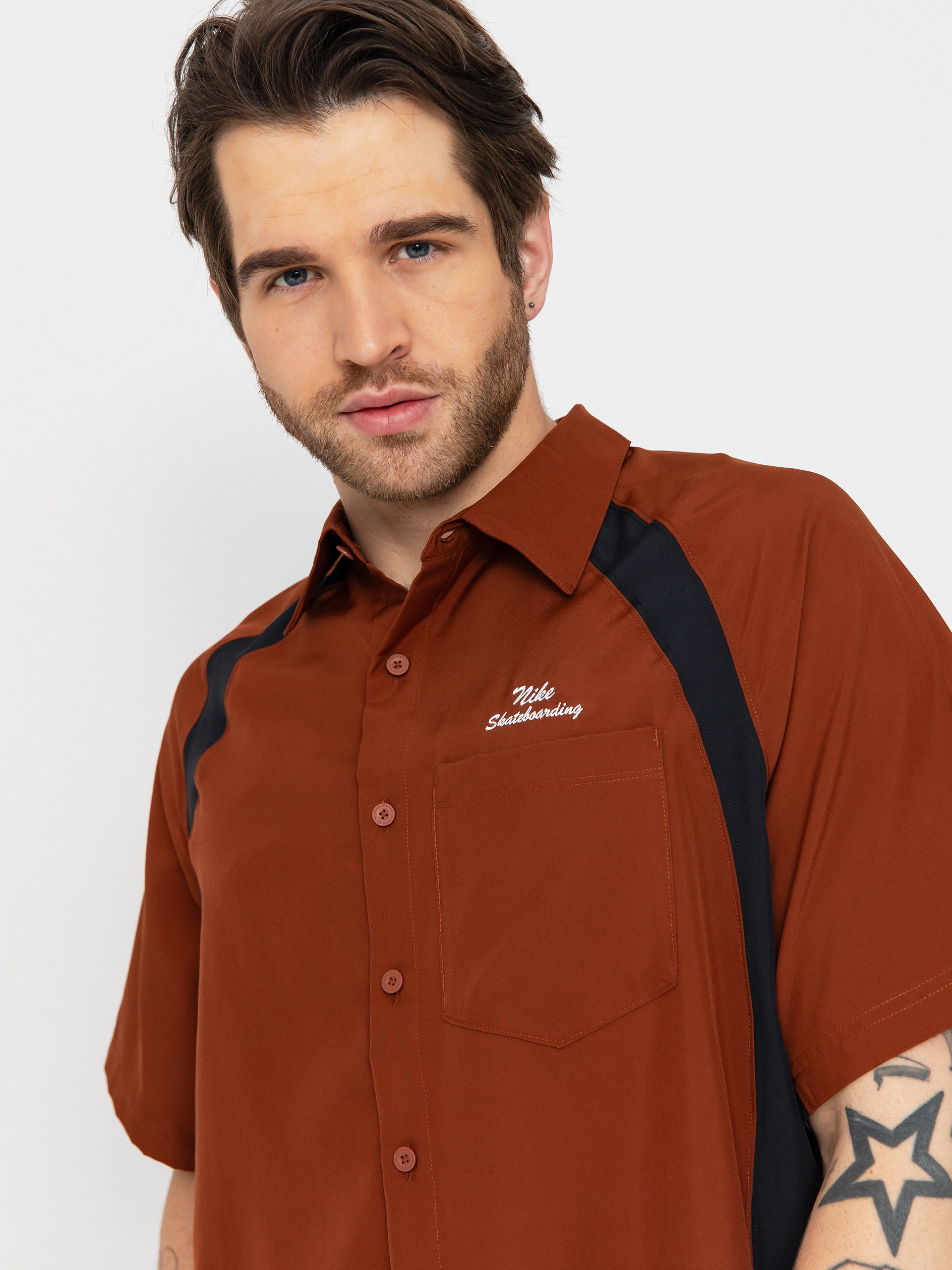 Nike SB Shirt Dri Fit Bowler2 Woven (cinnamon/black/white)