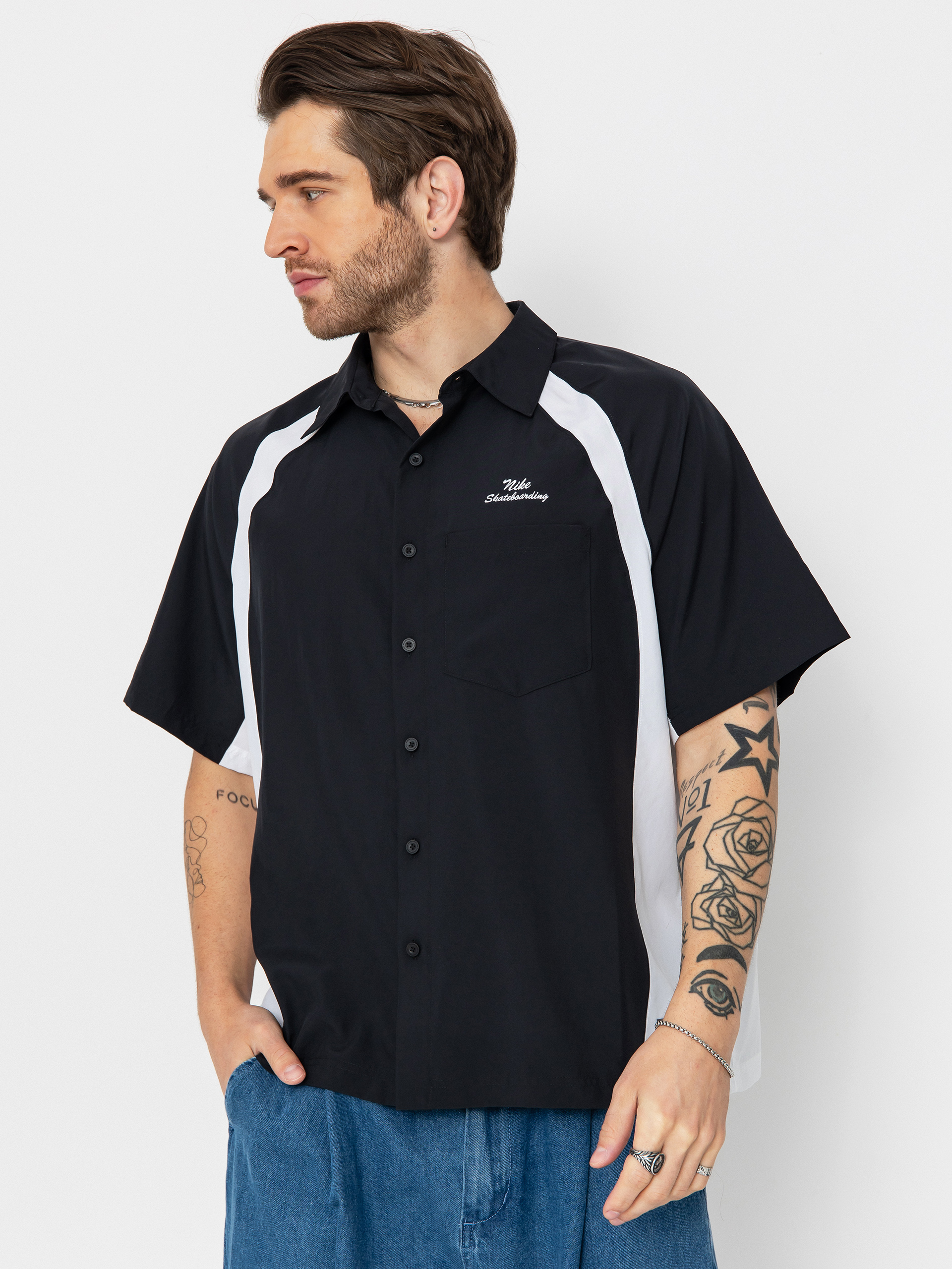Nike SB Shirt Dri Fit Bowler2 Woven black (black/white/white)
