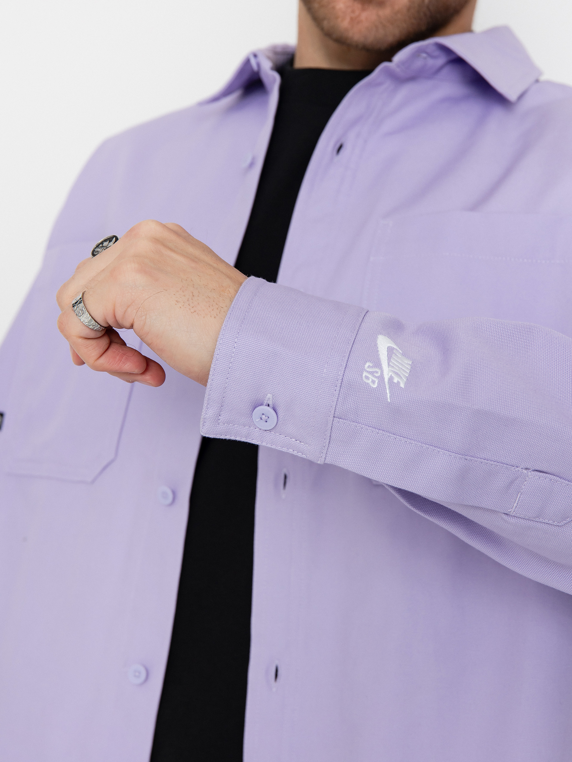 Nike SB Essential Woven Hemd (hydrangeas/white)