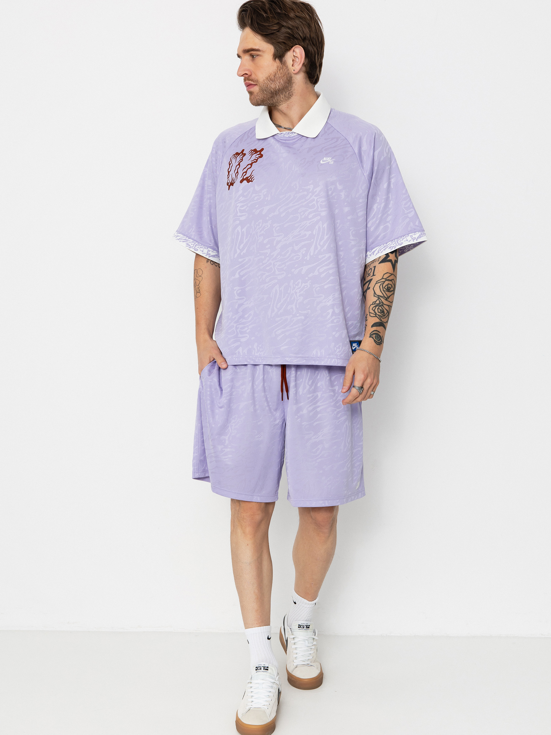 Nike SB T-Shirt Dri Fit Jacquard - violet (hydrangeas/sail/white)