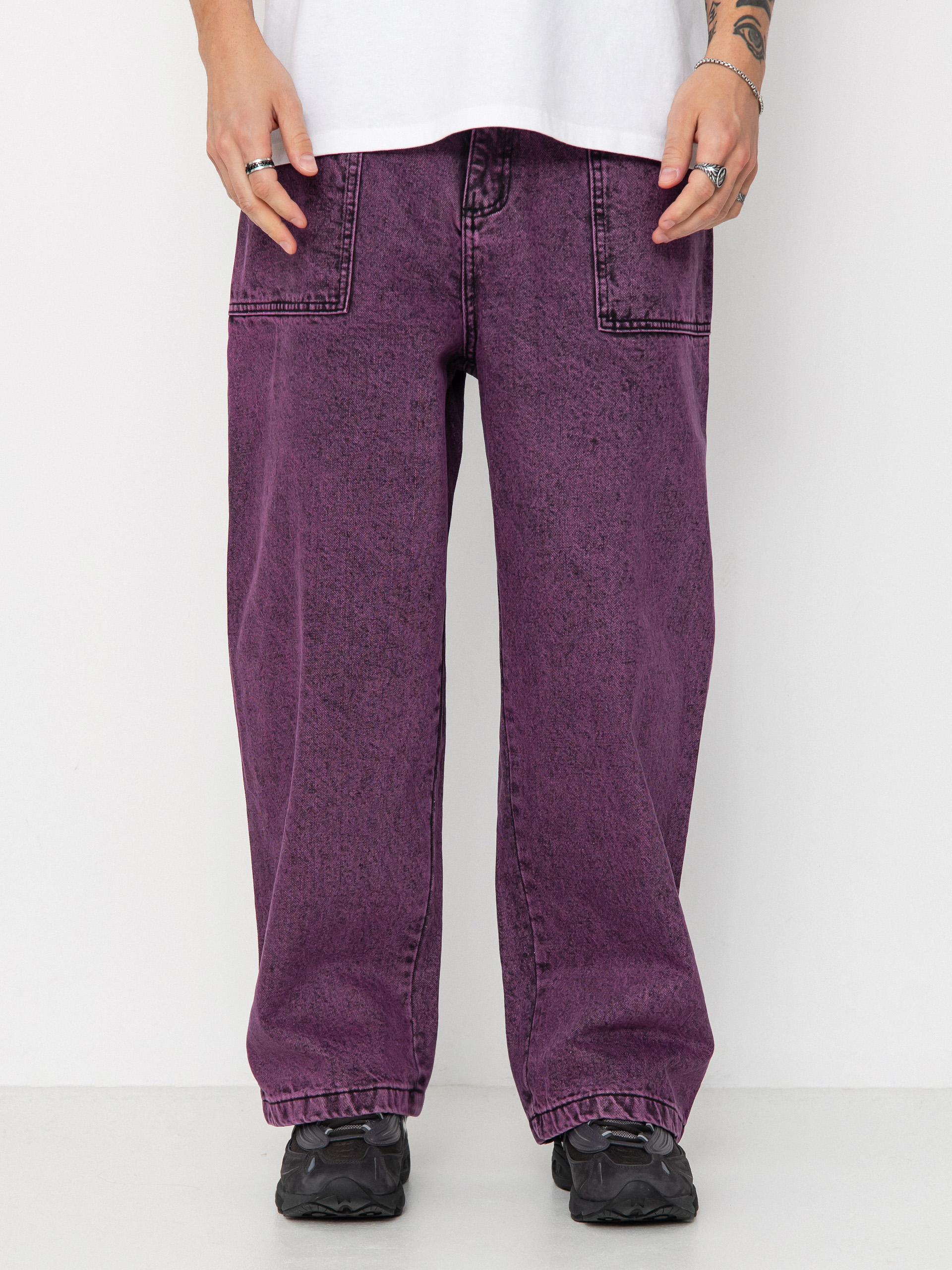 Poetic Collective Hose Painter (purple acid wash denim)