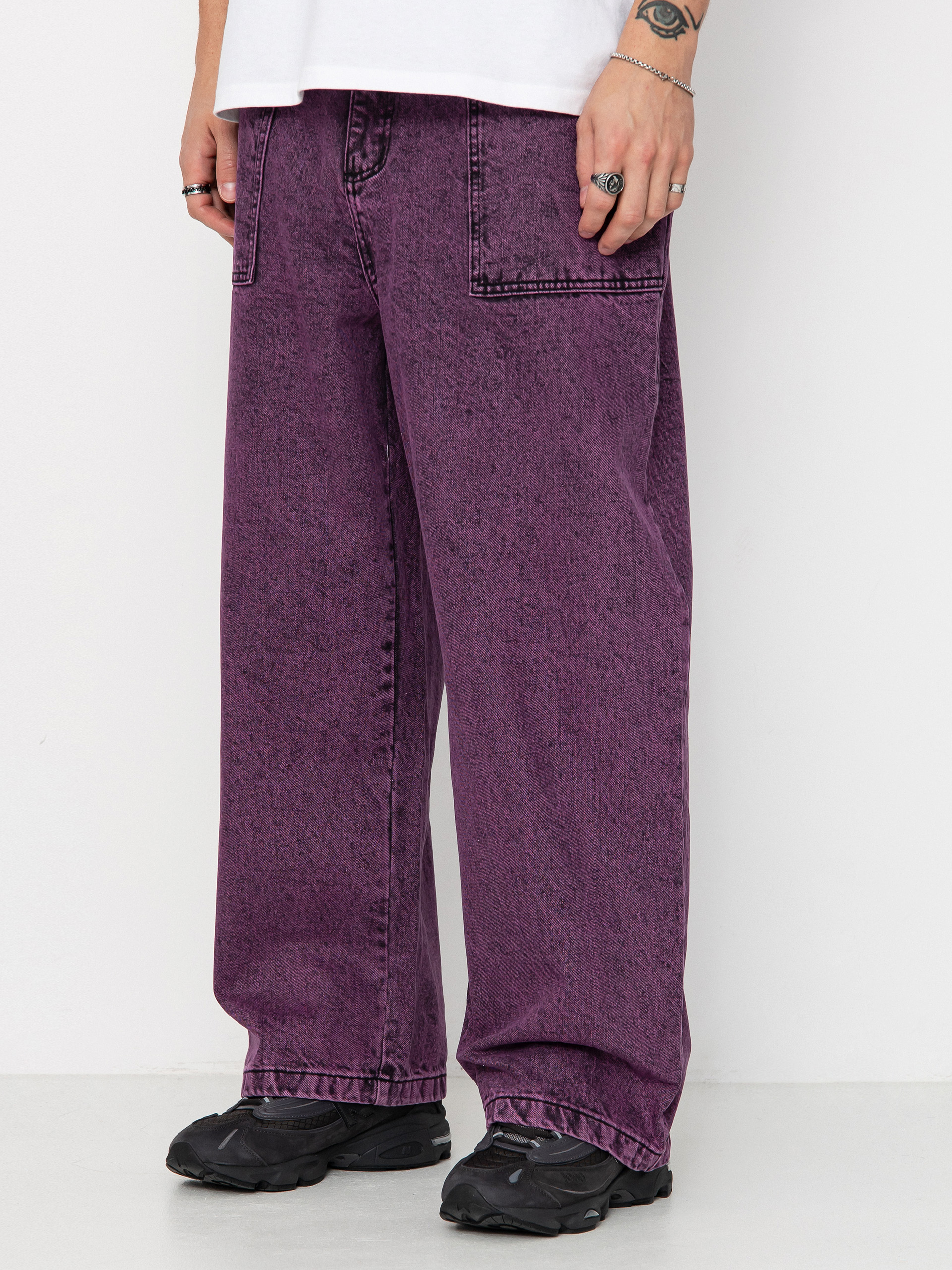 Poetic Collective Hose Painter (purple acid wash denim)