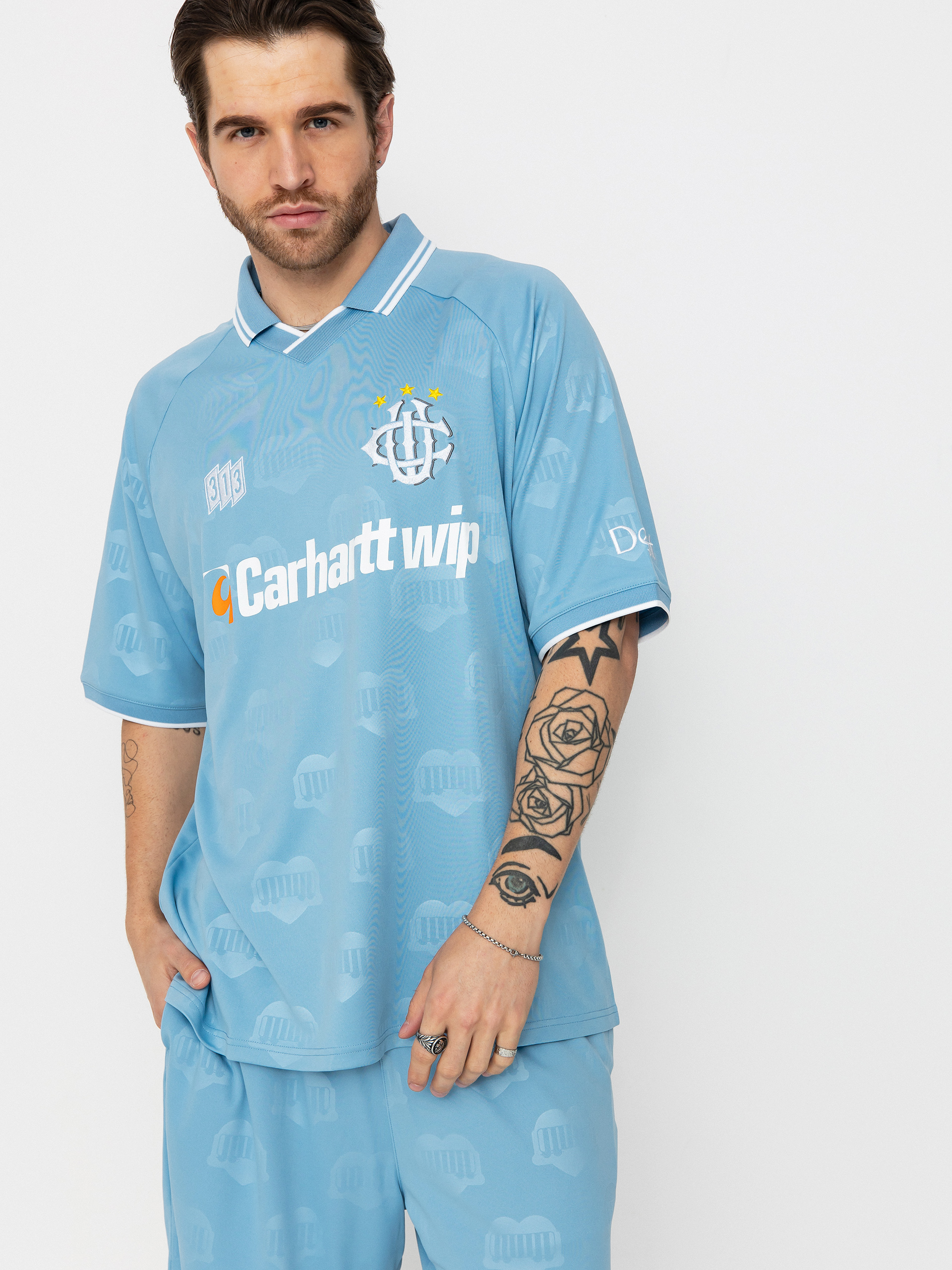Carhartt WIP Hartts Football T-Shirt - blue (heart train