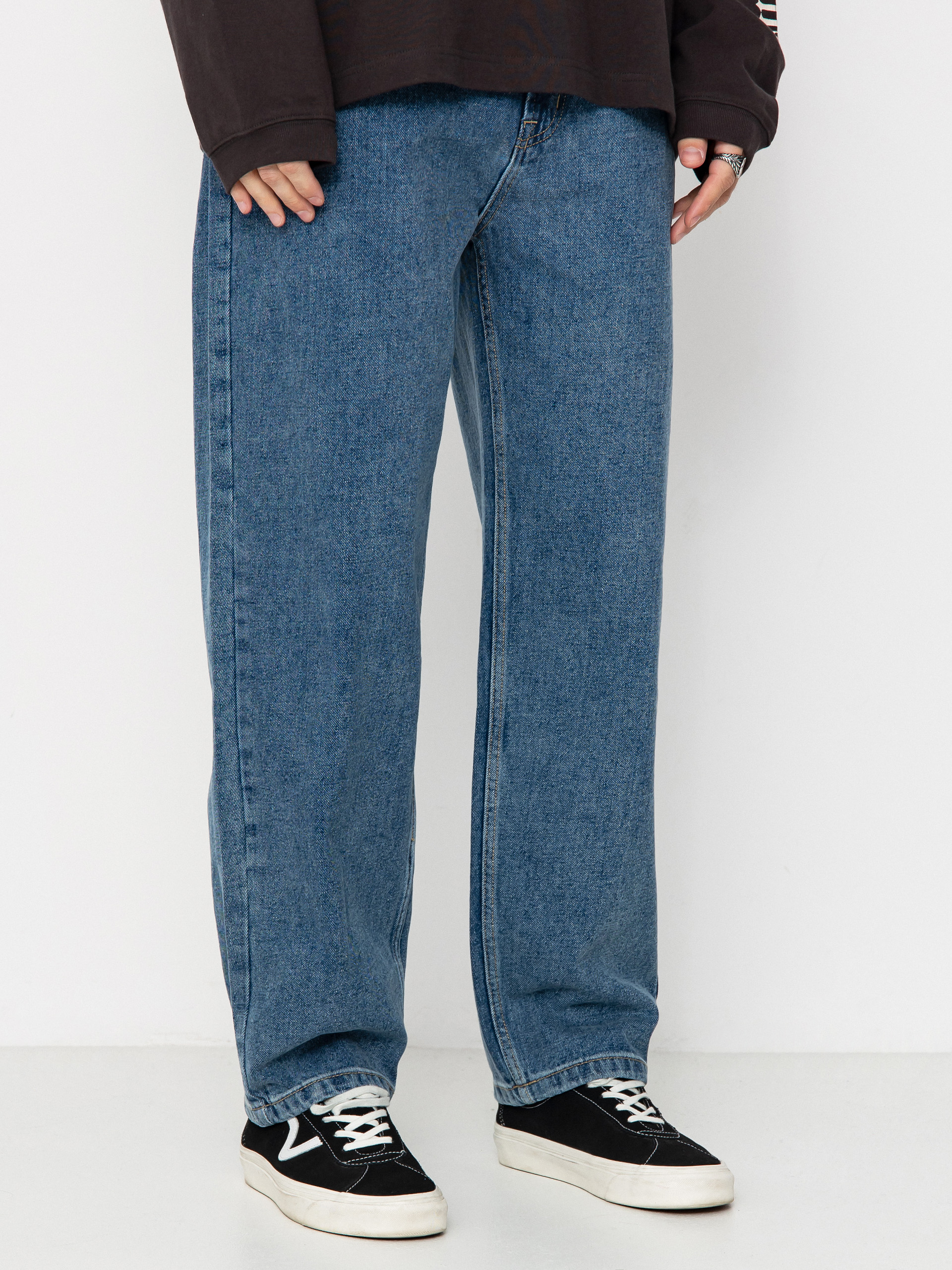 Krooked Pants Eyes Denim Twill Pant - blue (med stone wash)