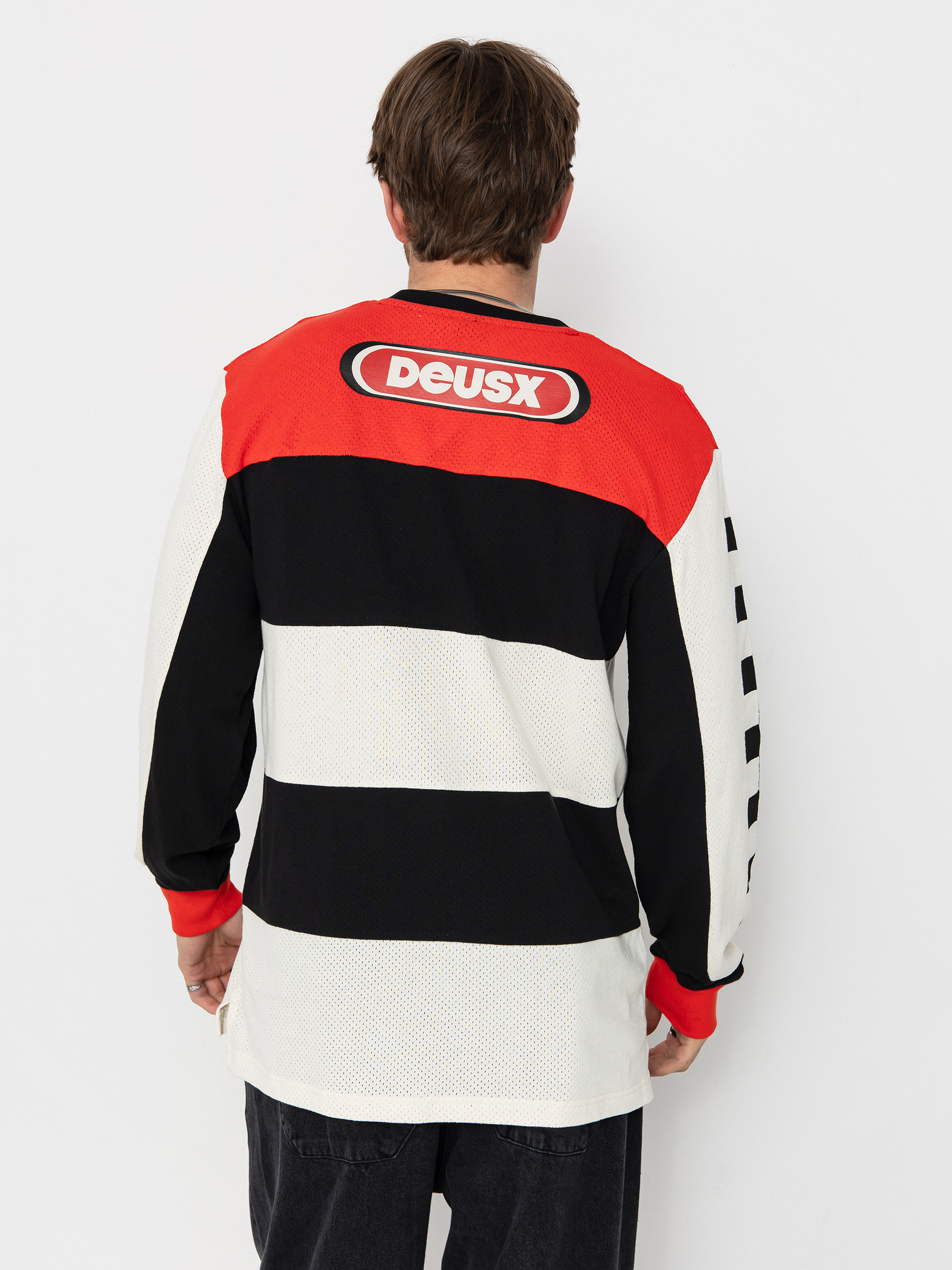 Deus Ex Machina T-Shirt Vilander Moto Jersey (valiant red combo)