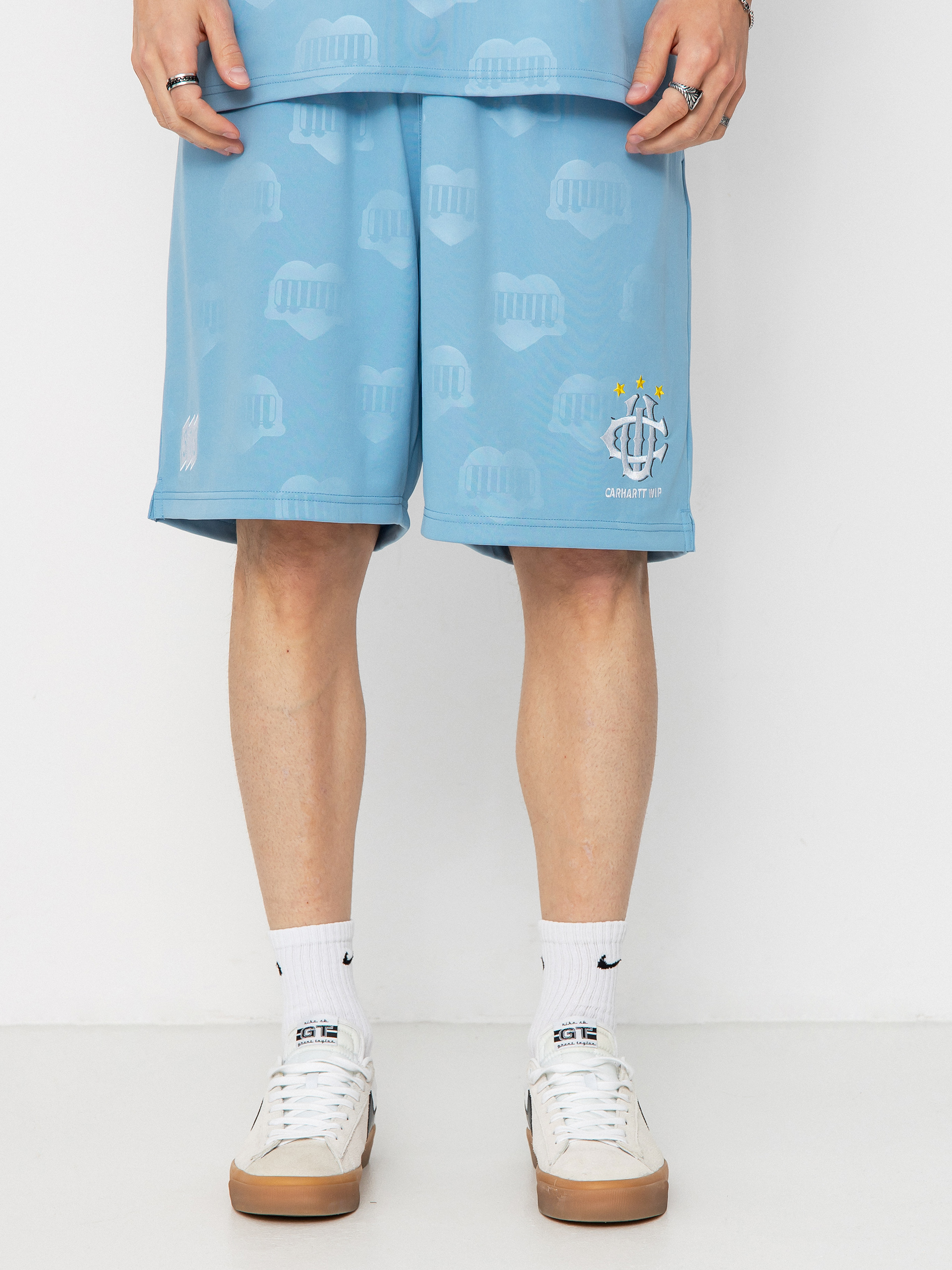 Carhartt WIP Shorts Hartts Football - blue (heart train jacquard 