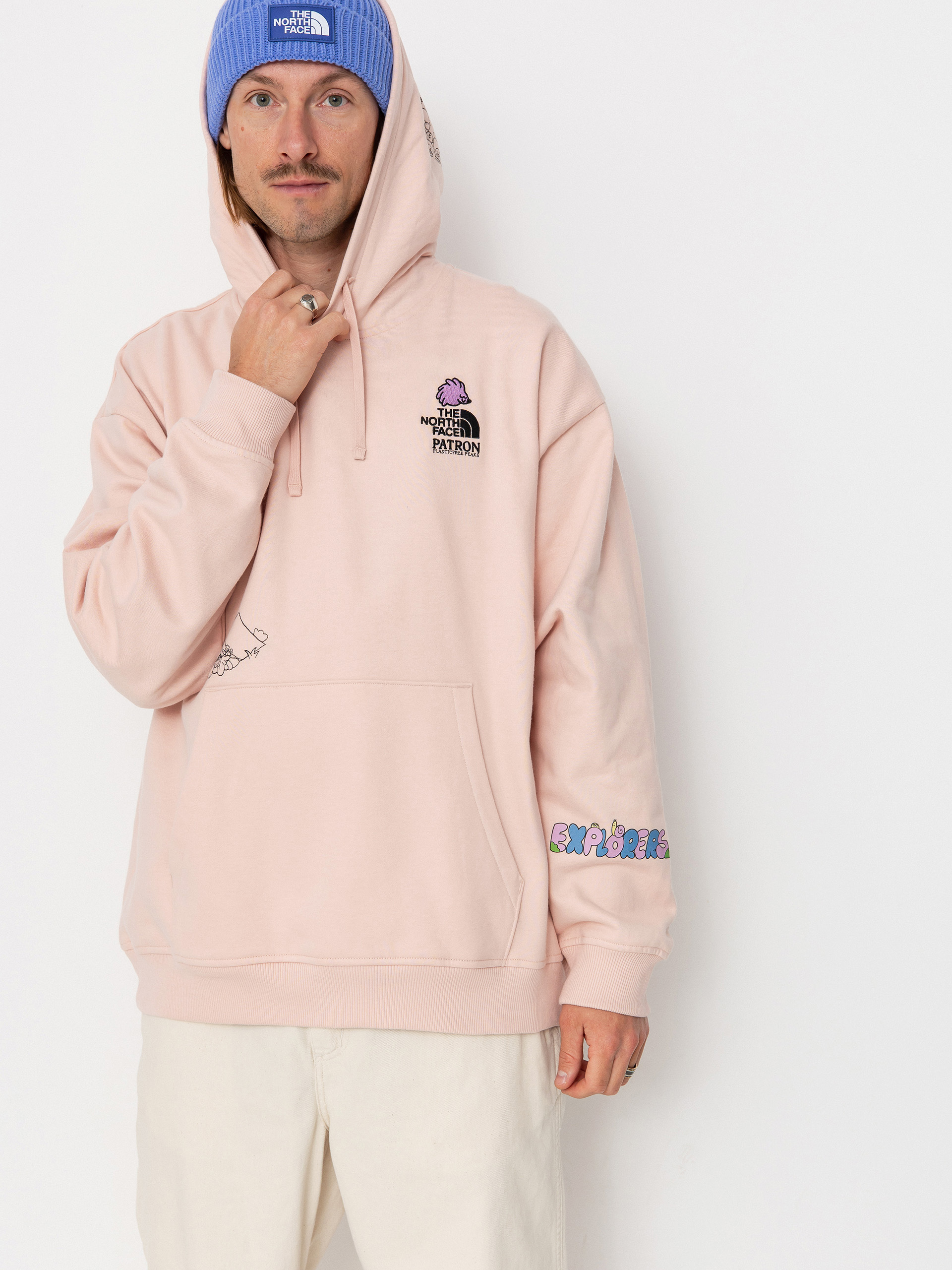 The North Face Mountain Cleanup Oversized HD Hoodie (pink moss)