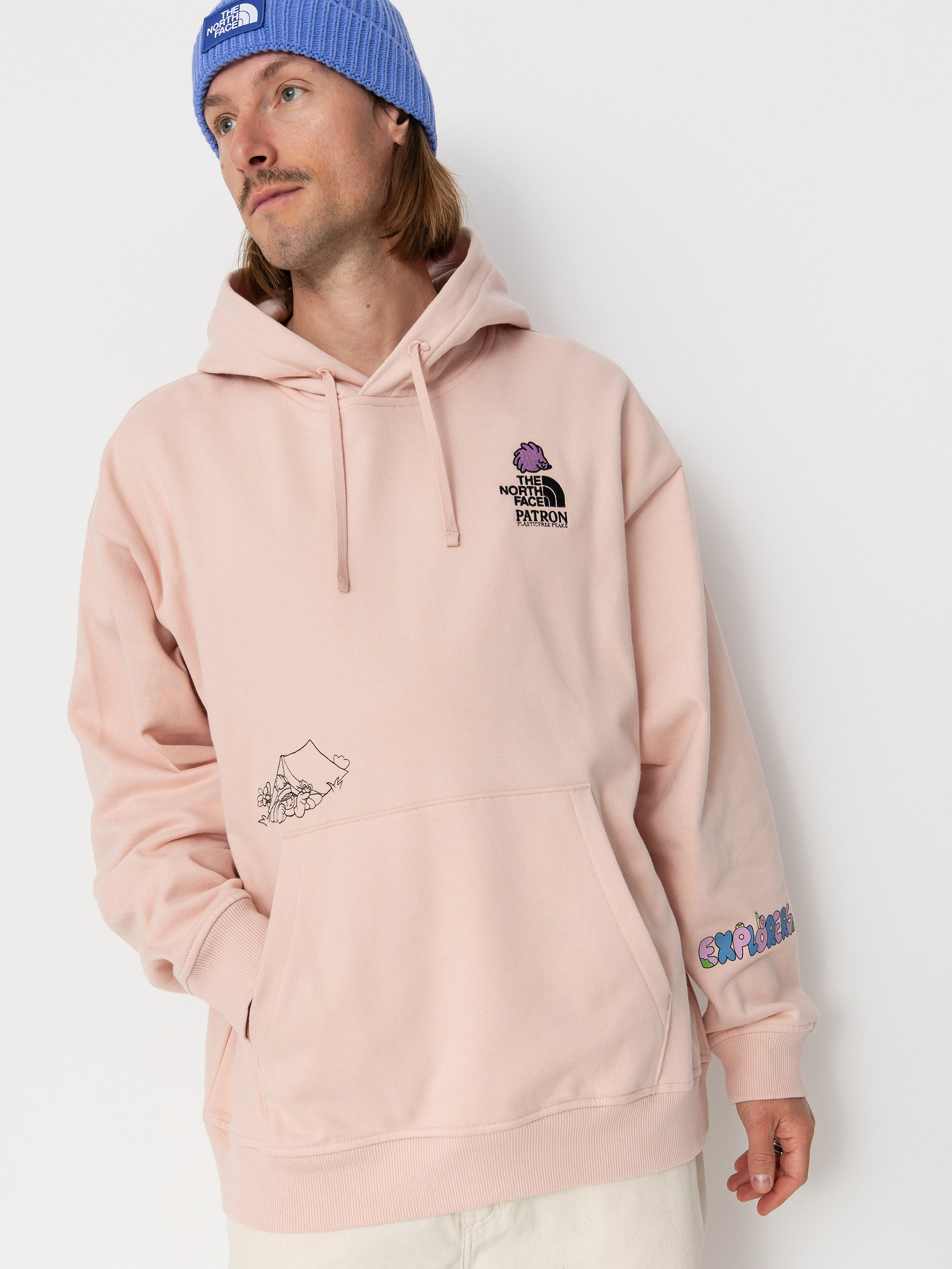 The North Face Mountain Cleanup Oversized HD Hoodie (pink moss)
