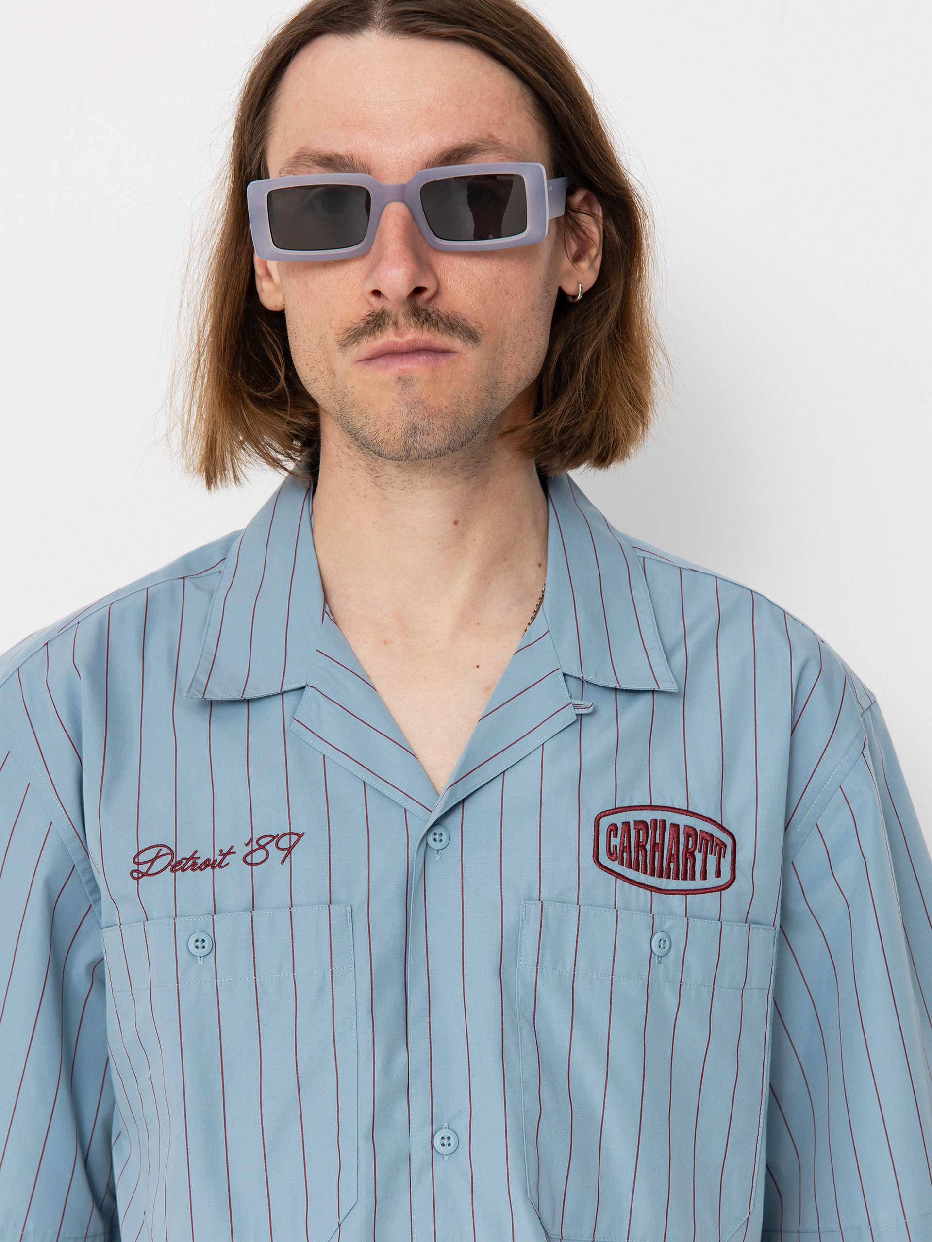 Carhartt WIP Hendry Hemd (seaton stripe/frosted blue/mulberry)