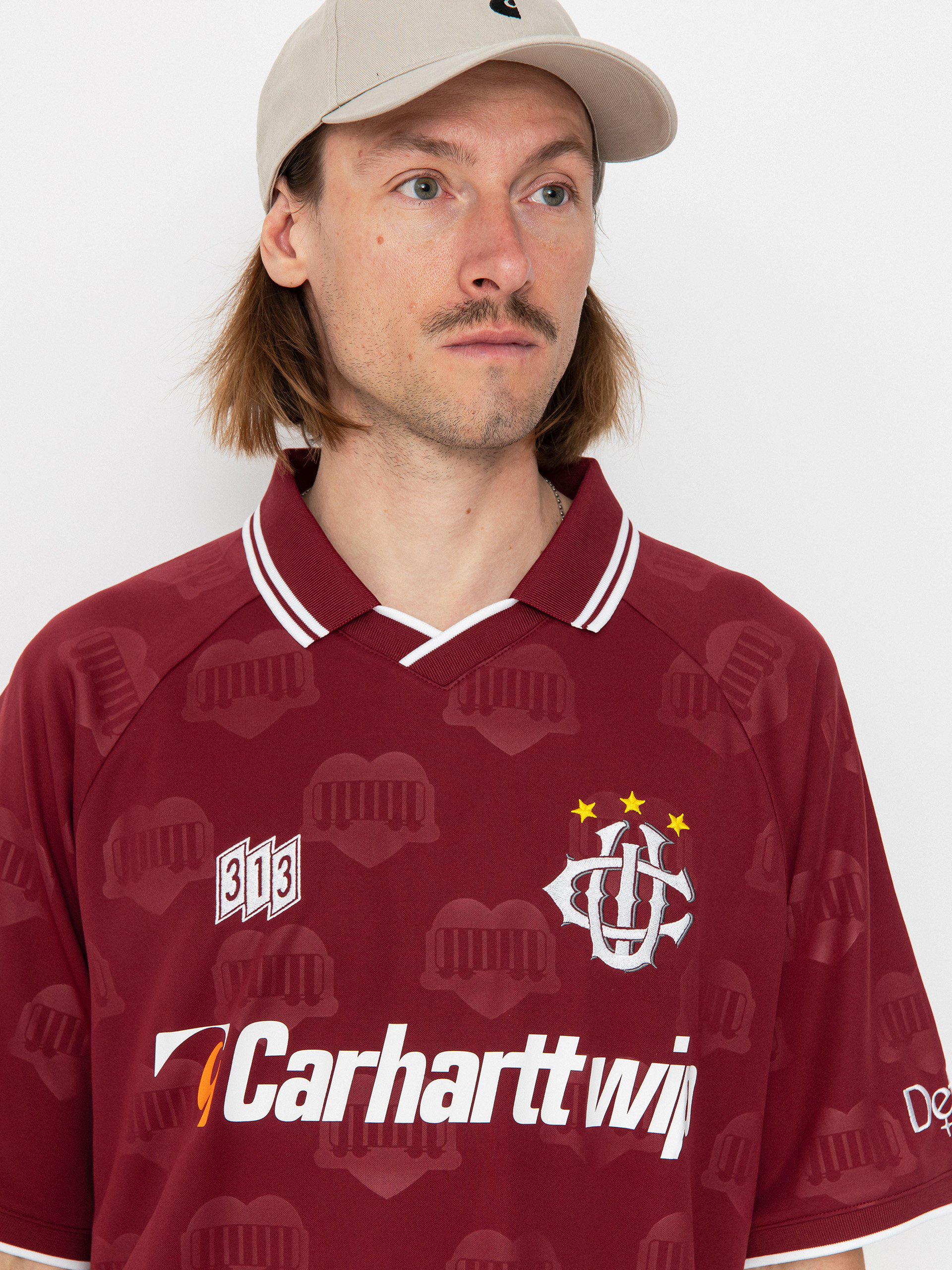 Carhartt WIP Hartts Football T-Shirt - burgundy (heart train