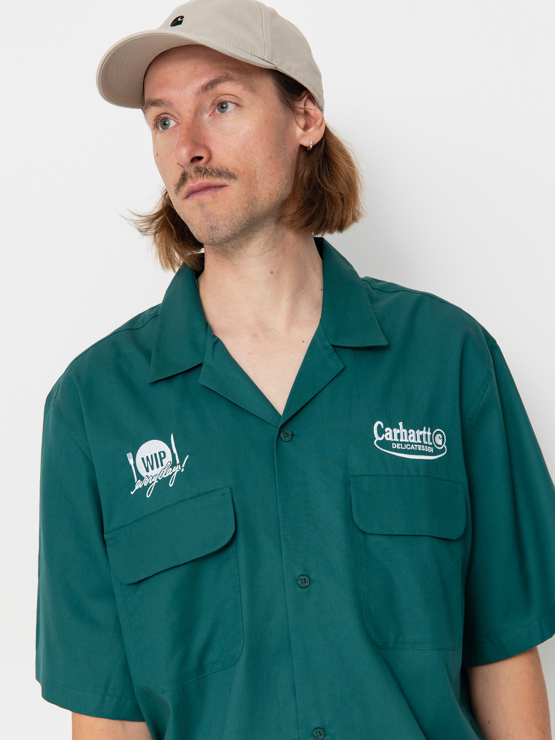Carhartt WIP Shirt Deli (rainforest/white)
