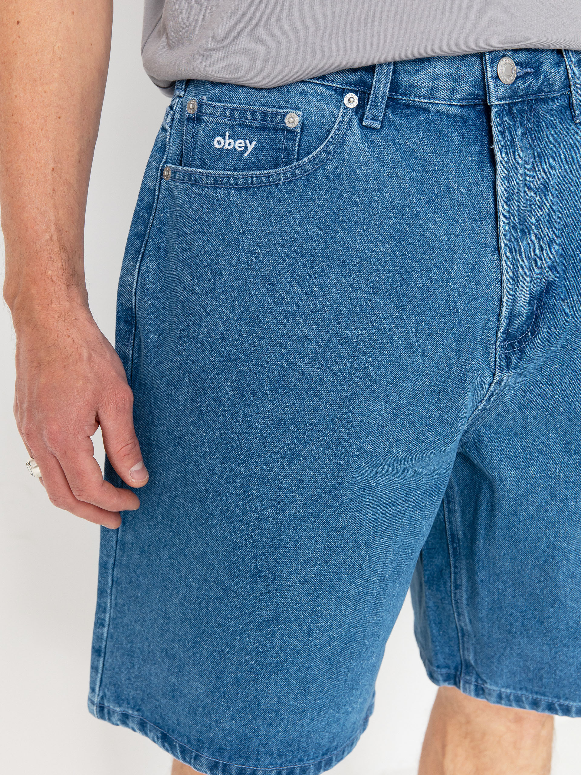 OBEY Bigwig Baggy Denim Shorts - blue (light indigo)